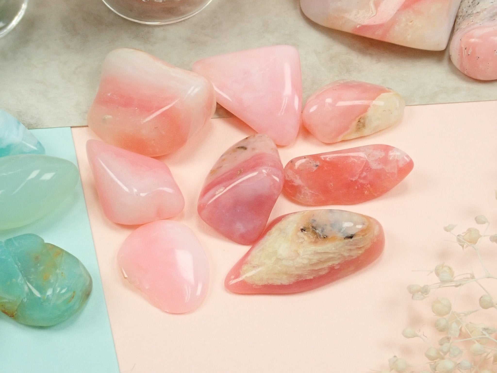 ピンクオパール・ブルーオパール2石セット(小・大サイズ) - KARATZ STORE|カラッツSTORE