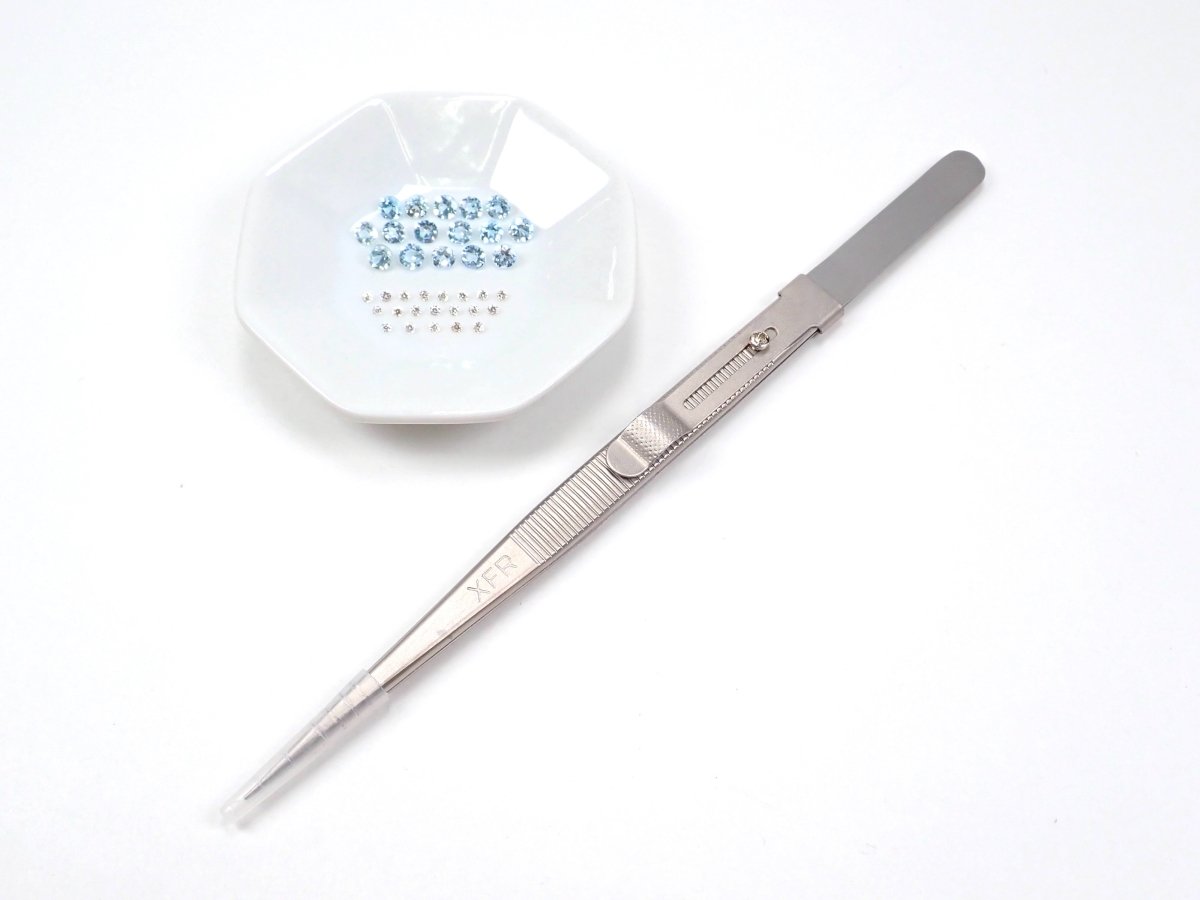 【宝石商の道具】ストッパー付きピンセット・ルース2点セット(小さな宝石向け) - カラッツSTORE