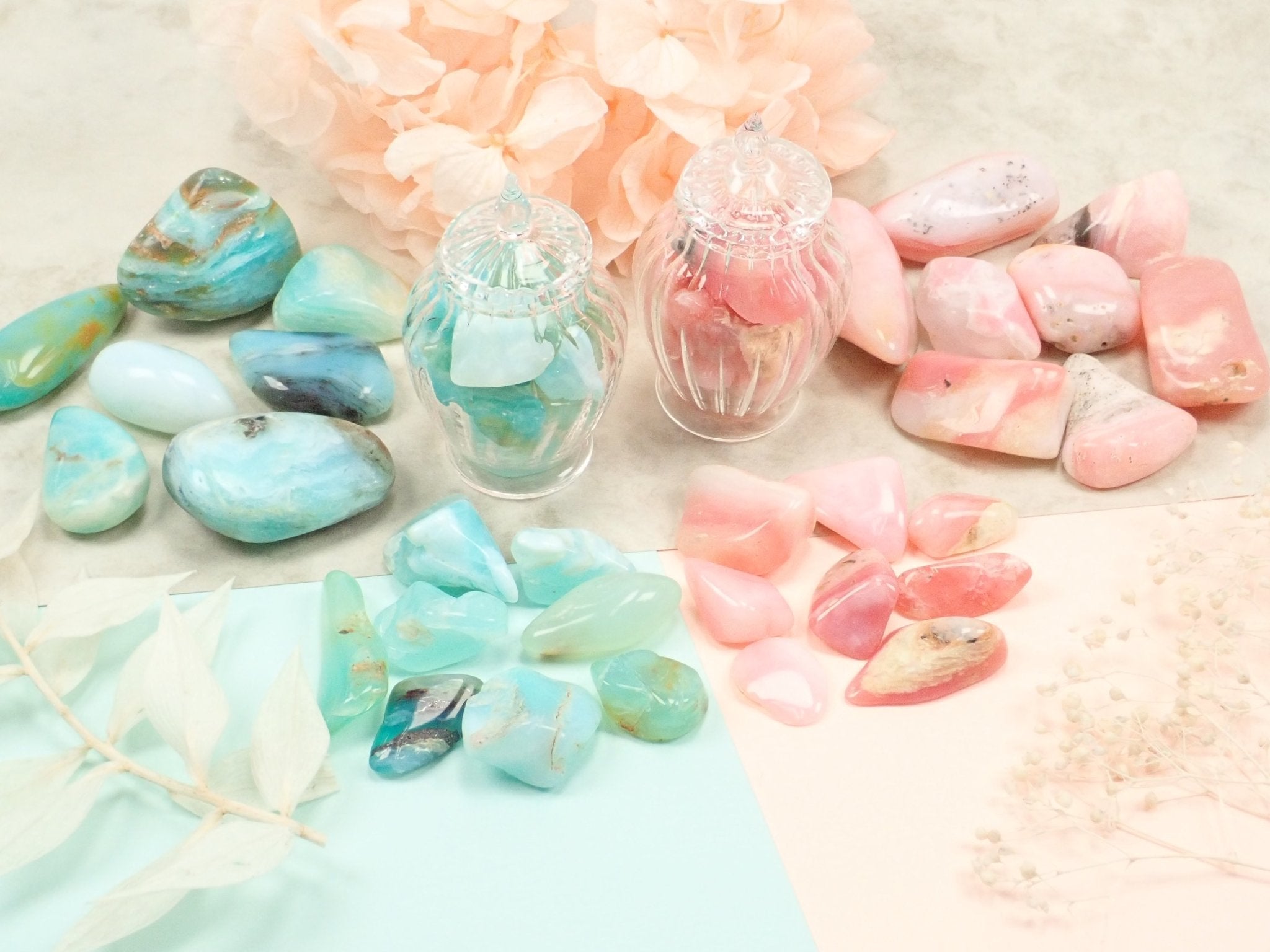 ピンクオパール・ブルーオパール2石セット(小・大サイズ) - KARATZ STORE|カラッツSTORE