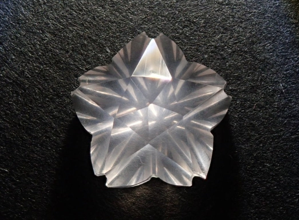 【甲州貴石切子】ローズクォーツ 3.040ctルース 昴 桜切子 ワッペン付