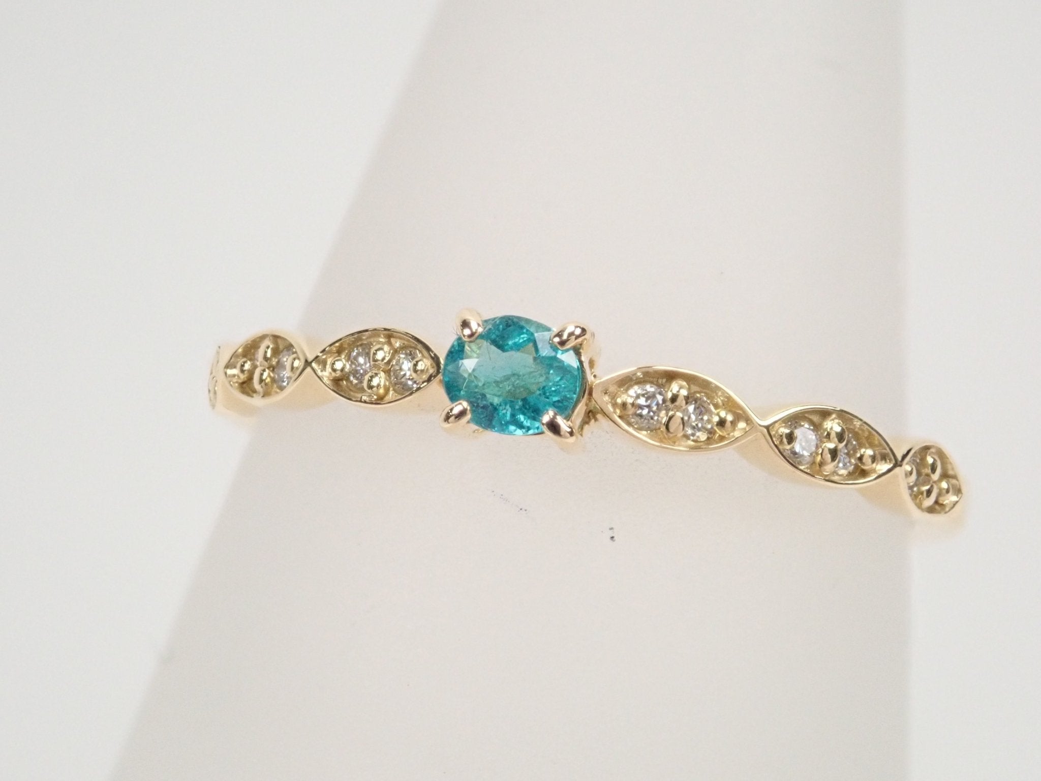 【7/3 22時公開】K18ブラジル産パライバトルマリン0.09ct リング - KARATZ STORE|カラッツSTORE