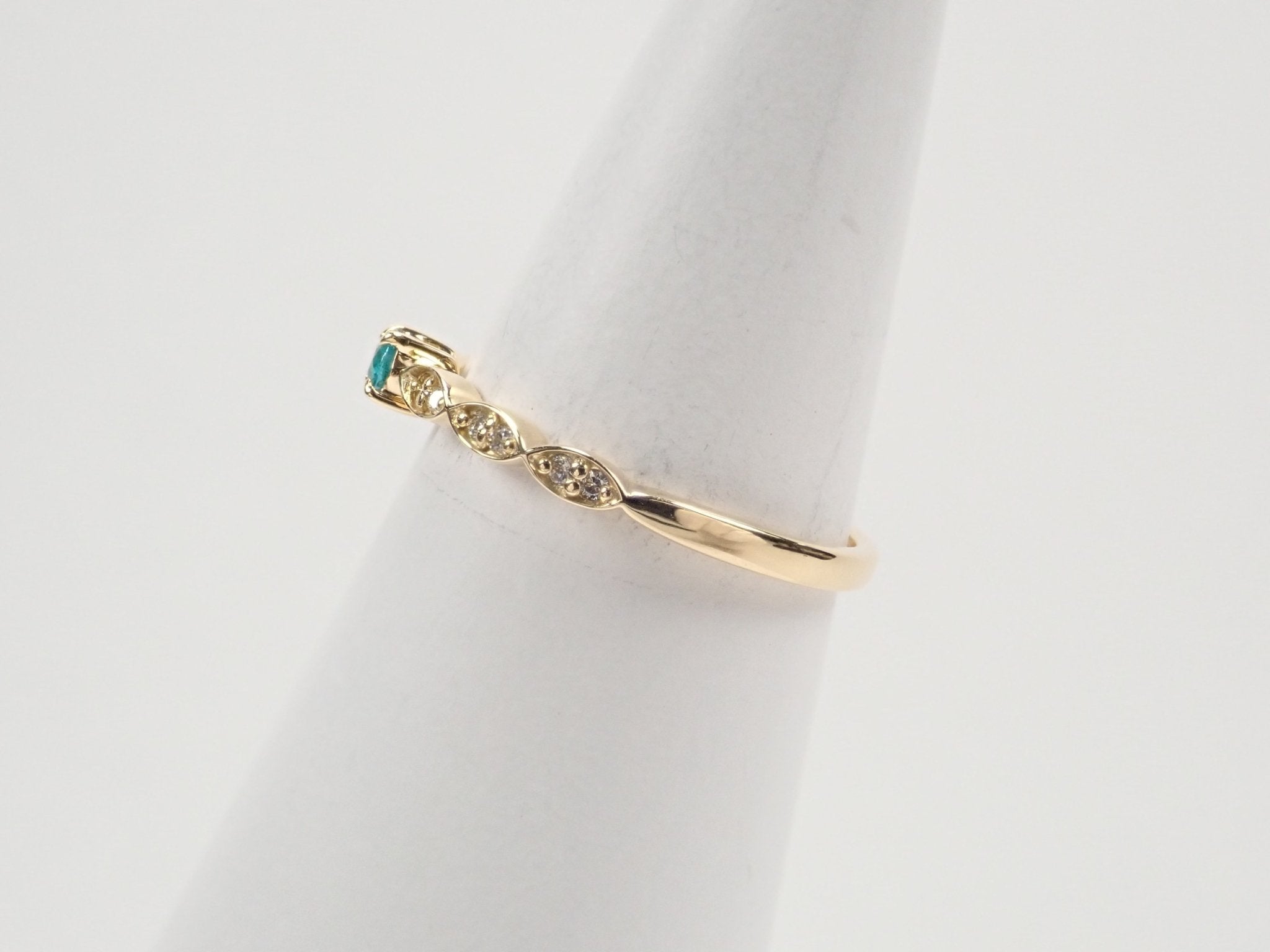 【7/3 22時公開】K18ブラジル産パライバトルマリン0.09ct リング - KARATZ STORE|カラッツSTORE