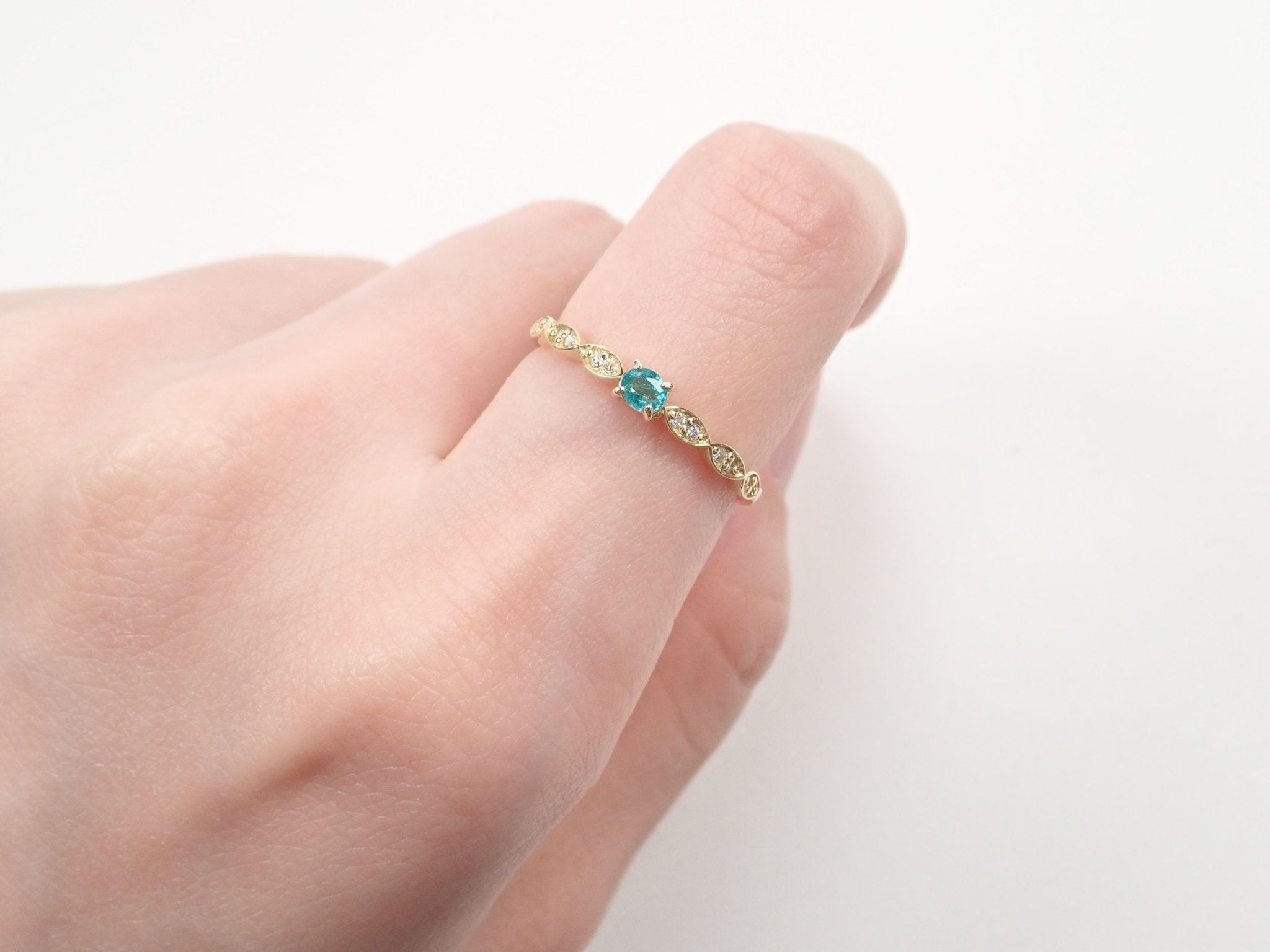 【7/3 22時公開】K18ブラジル産パライバトルマリン0.09ct リング - KARATZ STORE|カラッツSTORE
