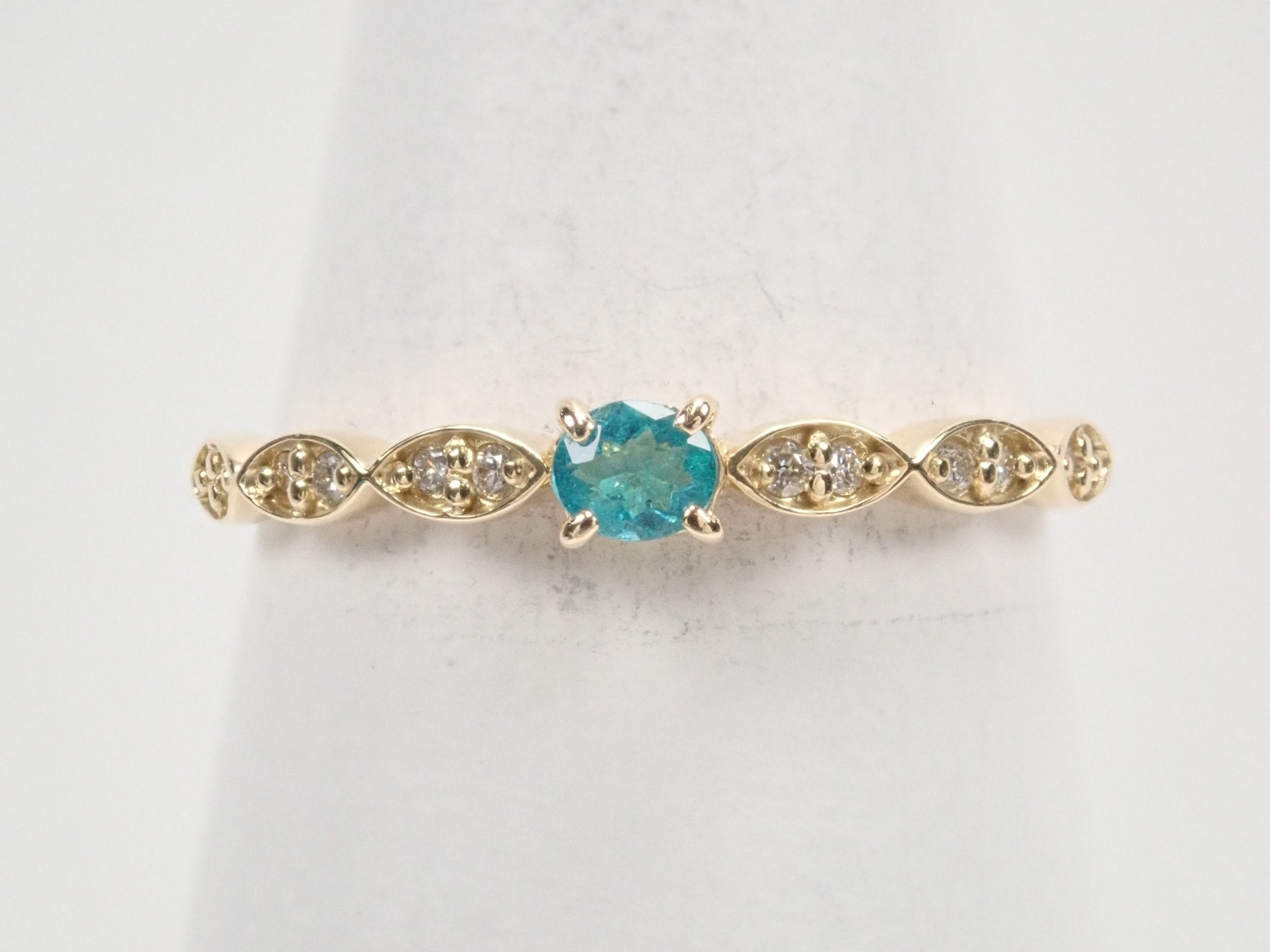【7/3 22時公開】K18ブラジル産パライバトルマリン0.09ct リング - KARATZ STORE|カラッツSTORE