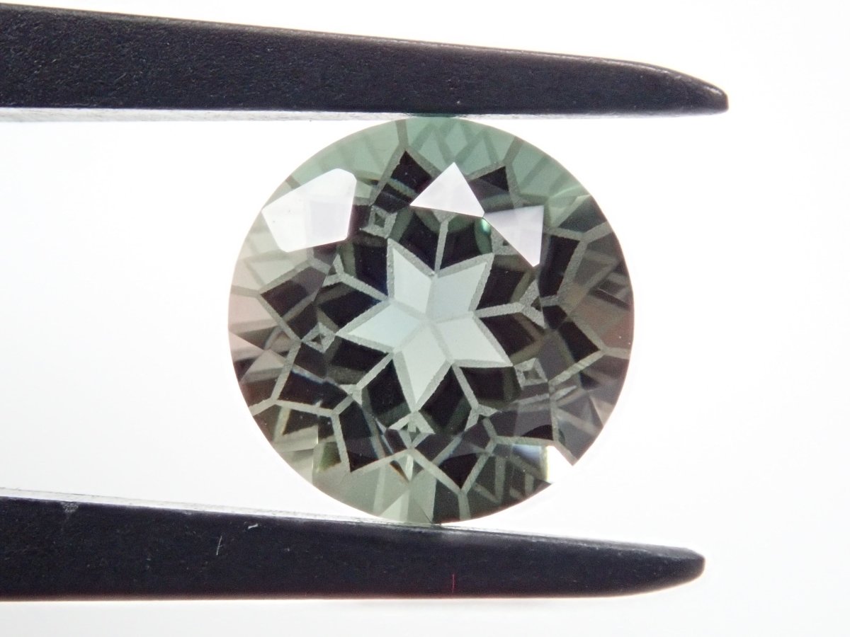 【ダンデライオンカット】グリーン・オレゴンサンストーン8mm ルース(5枚花びら) - カラッツSTORE