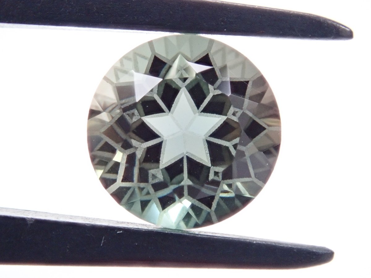 【ダンデライオンカット】グリーン・オレゴンサンストーン8mm ルース(5枚花びら) - カラッツSTORE