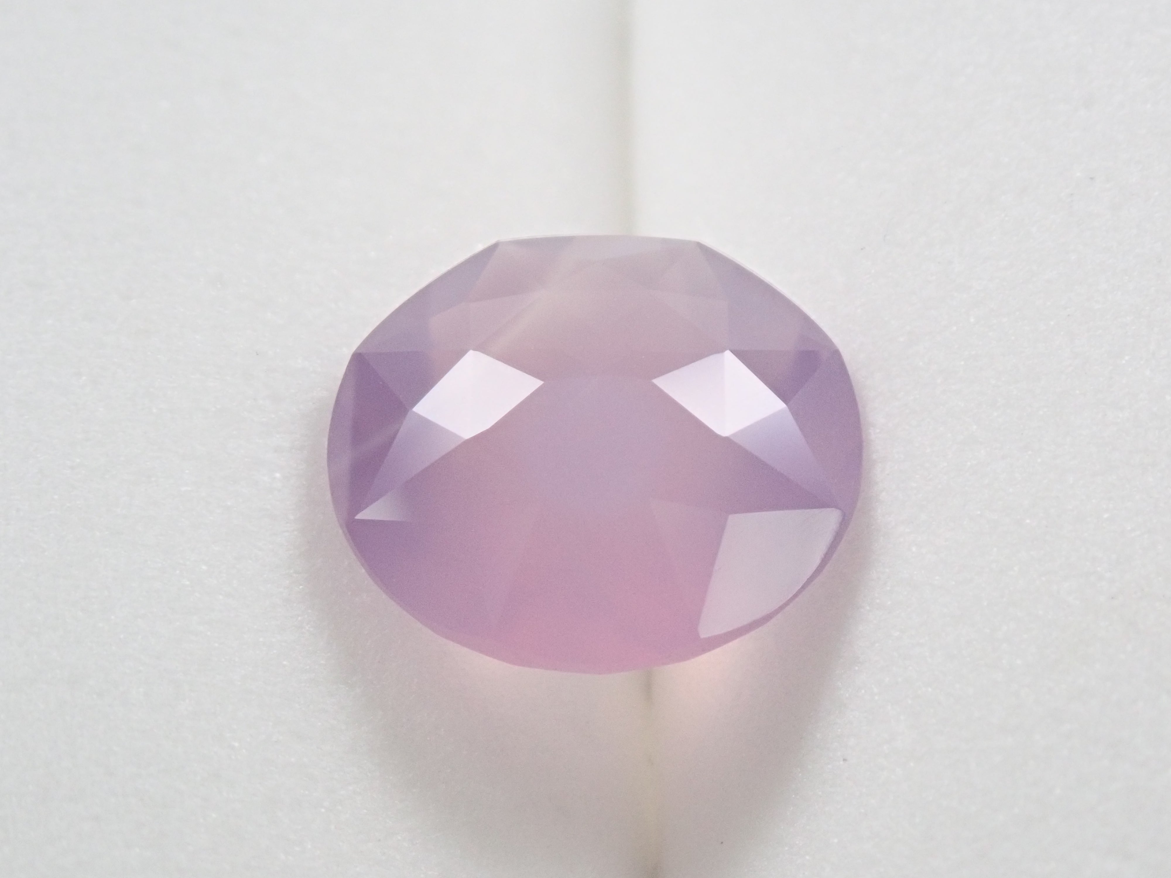 【カメリアカット】パープルカルセドニー 12mm/4.959ct《コラボ》ルース ワッペン付