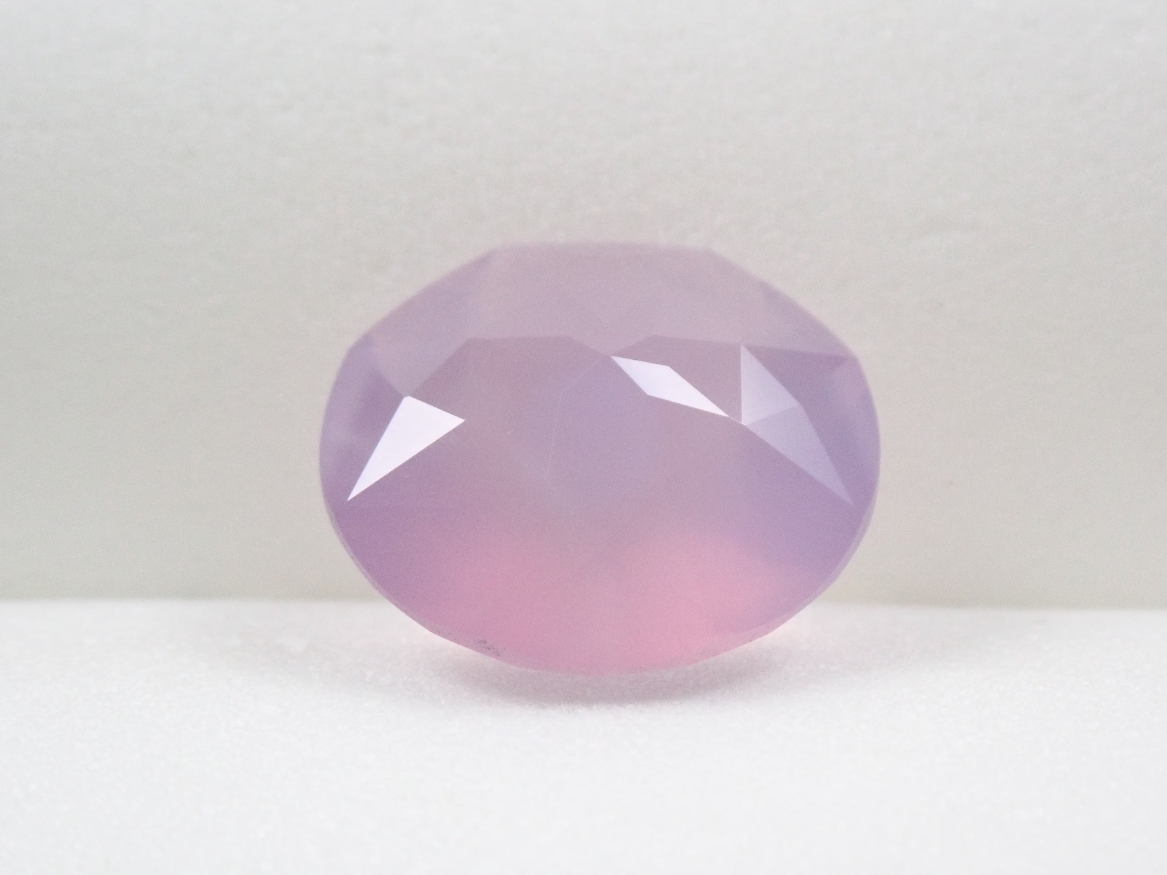 【カメリアカット】パープルカルセドニー 12mm/4.959ct《コラボ》ルース ワッペン付