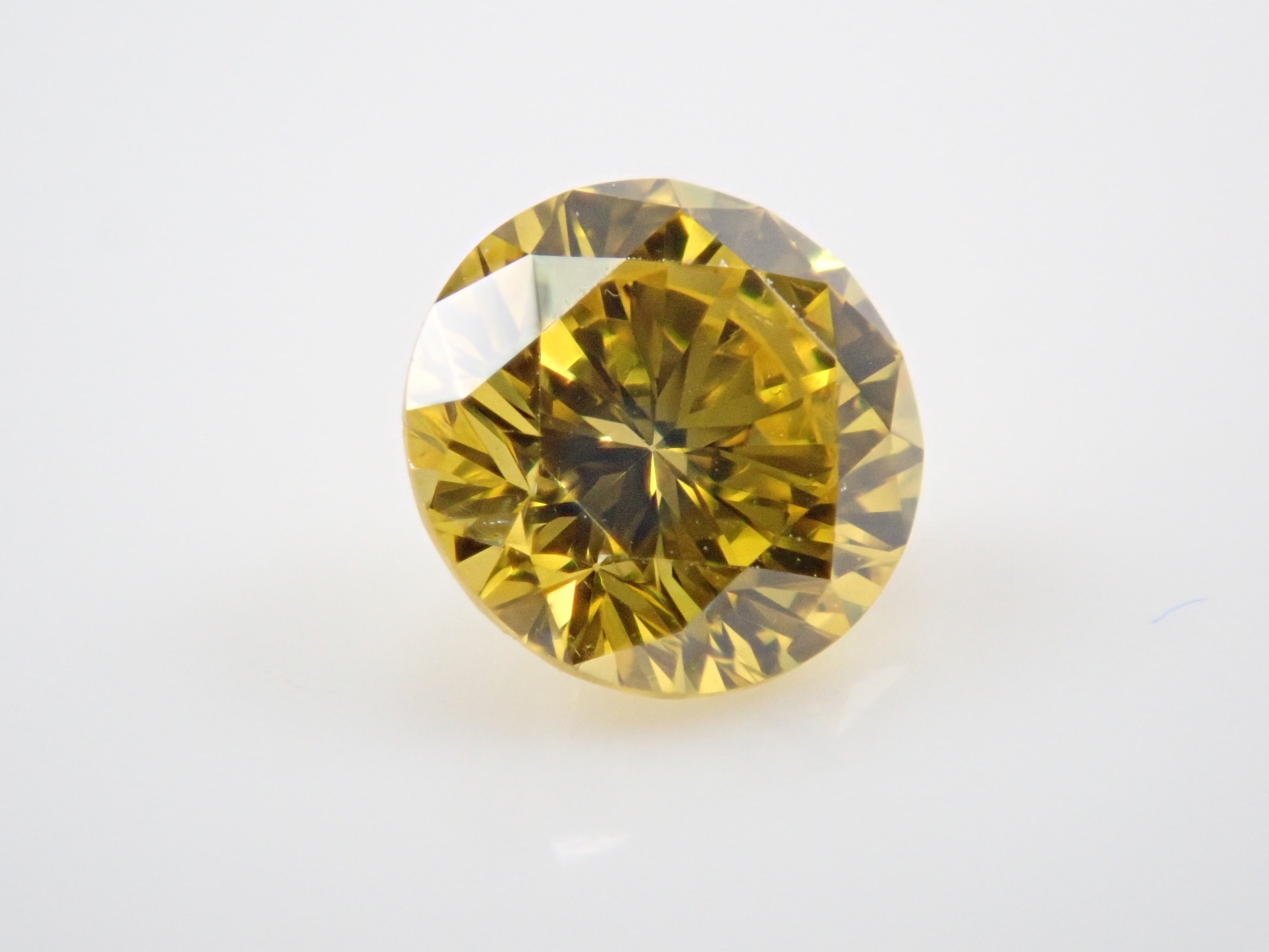 イエローダイヤモンド(トリートメント) 0.247ctルース(FANCY INTENSE GREENISH YELLOW, SI2)