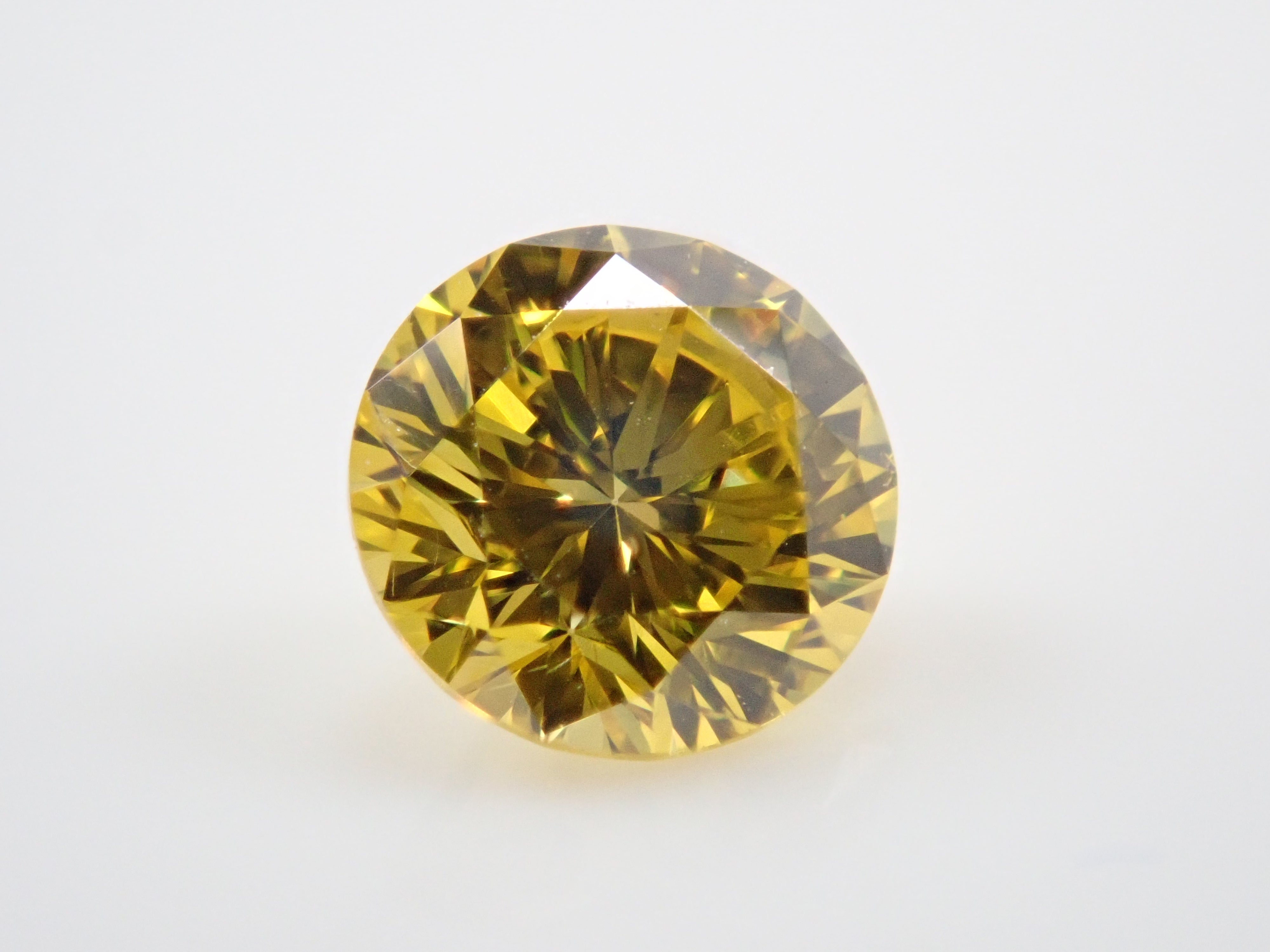 イエローダイヤモンド(トリートメント) 0.247ctルース(FANCY INTENSE GREENISH YELLOW, SI2)