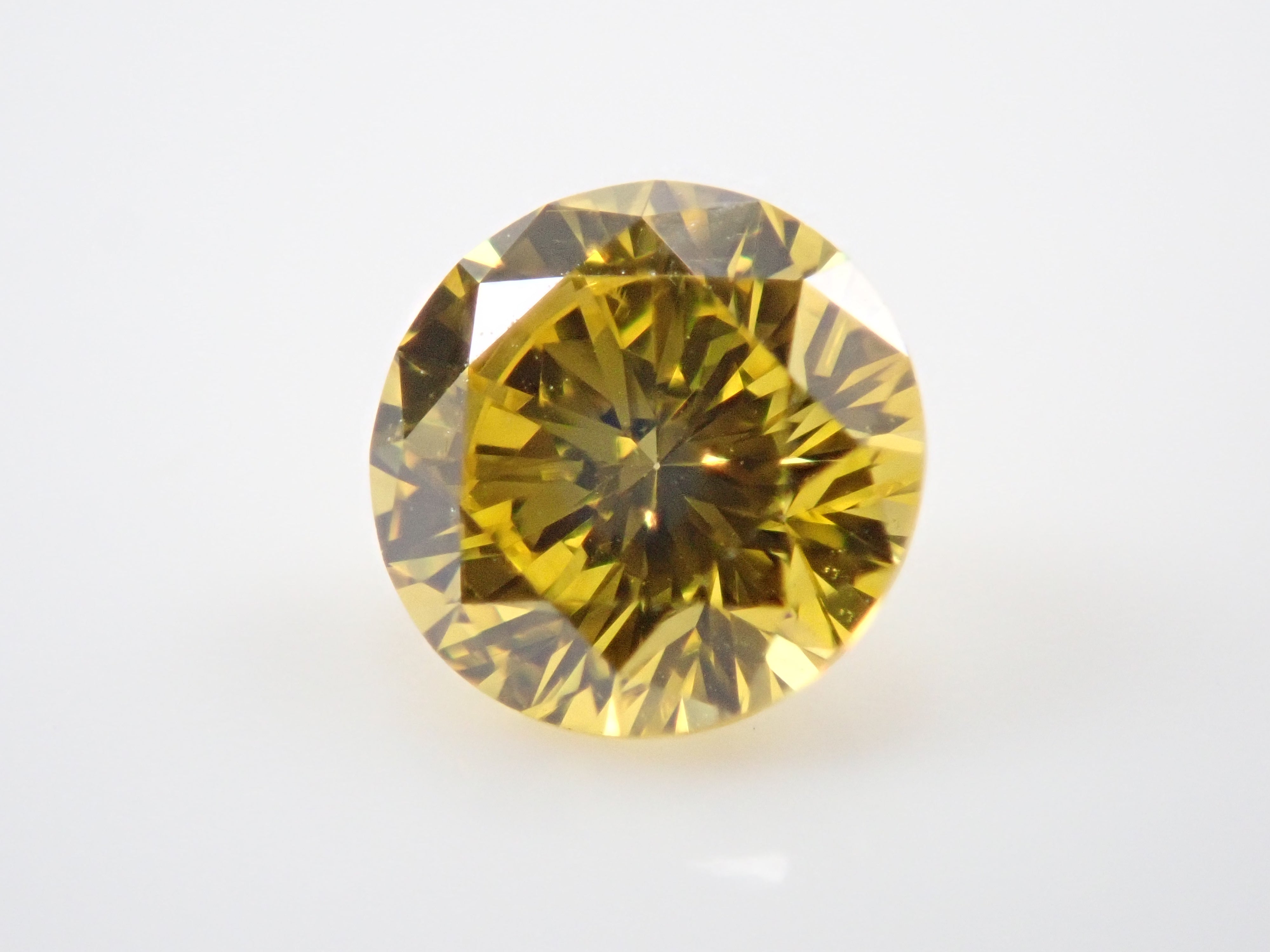 イエローダイヤモンド(トリートメント) 0.247ctルース(FANCY INTENSE GREENISH YELLOW, SI2)