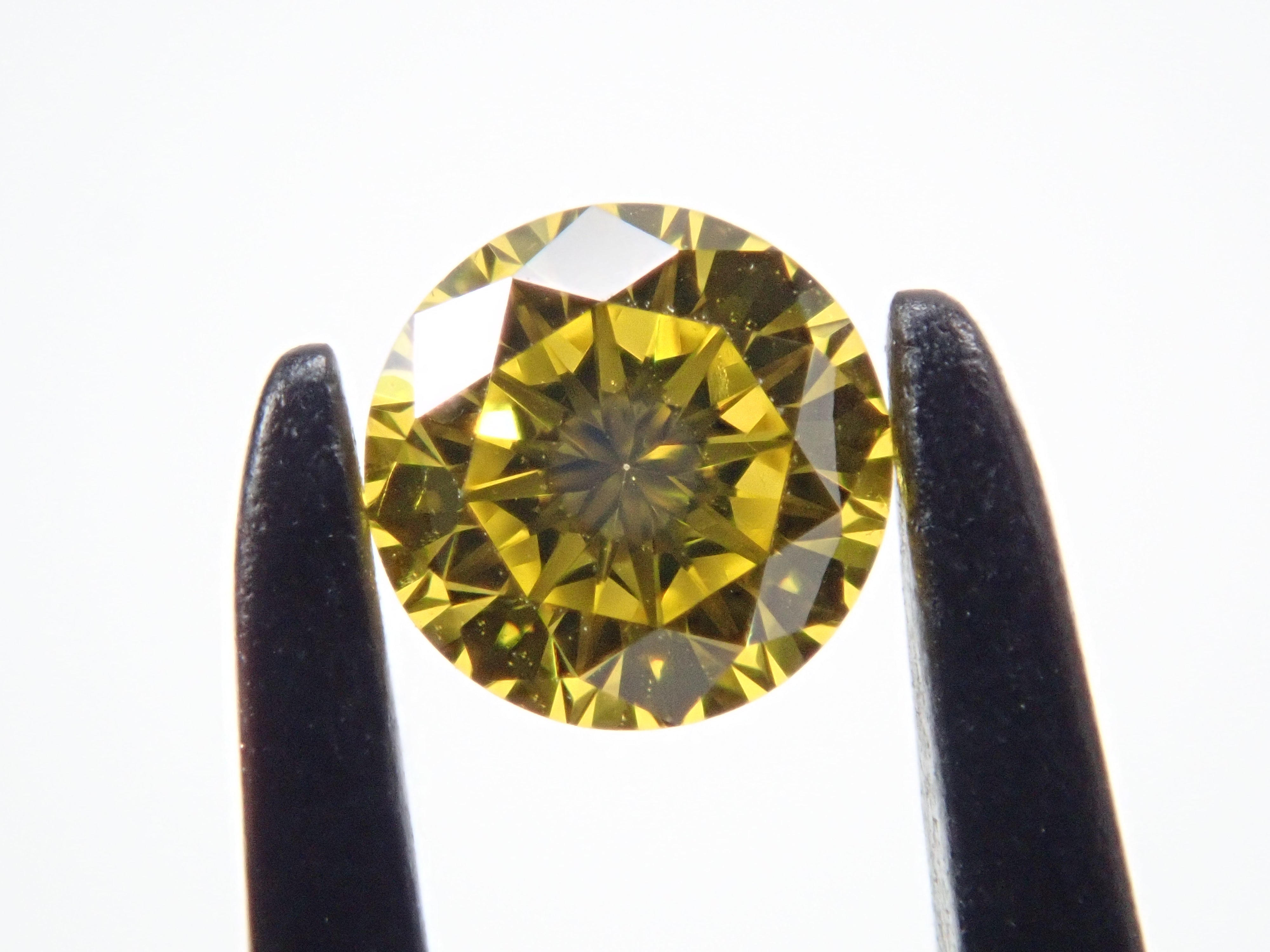 FANCY GREENISH YELLOW 0.160ct ハートシェイプ-