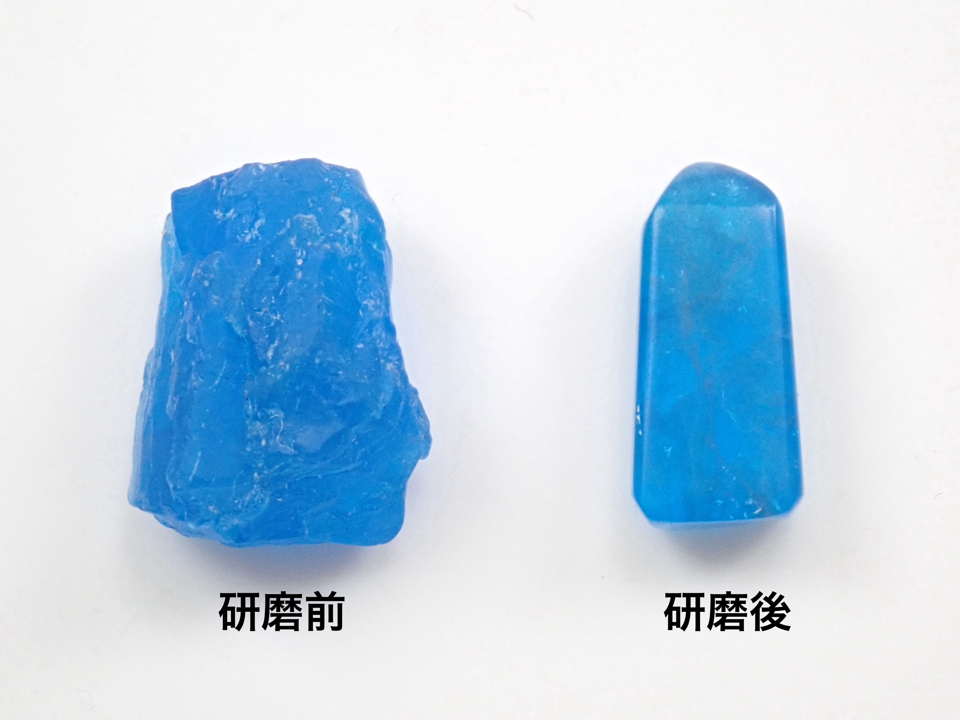 宝石研磨に挑戦してみよう「自分で出来る原石磨きセット」(初心者向け:ネオンブルーアパタイト)