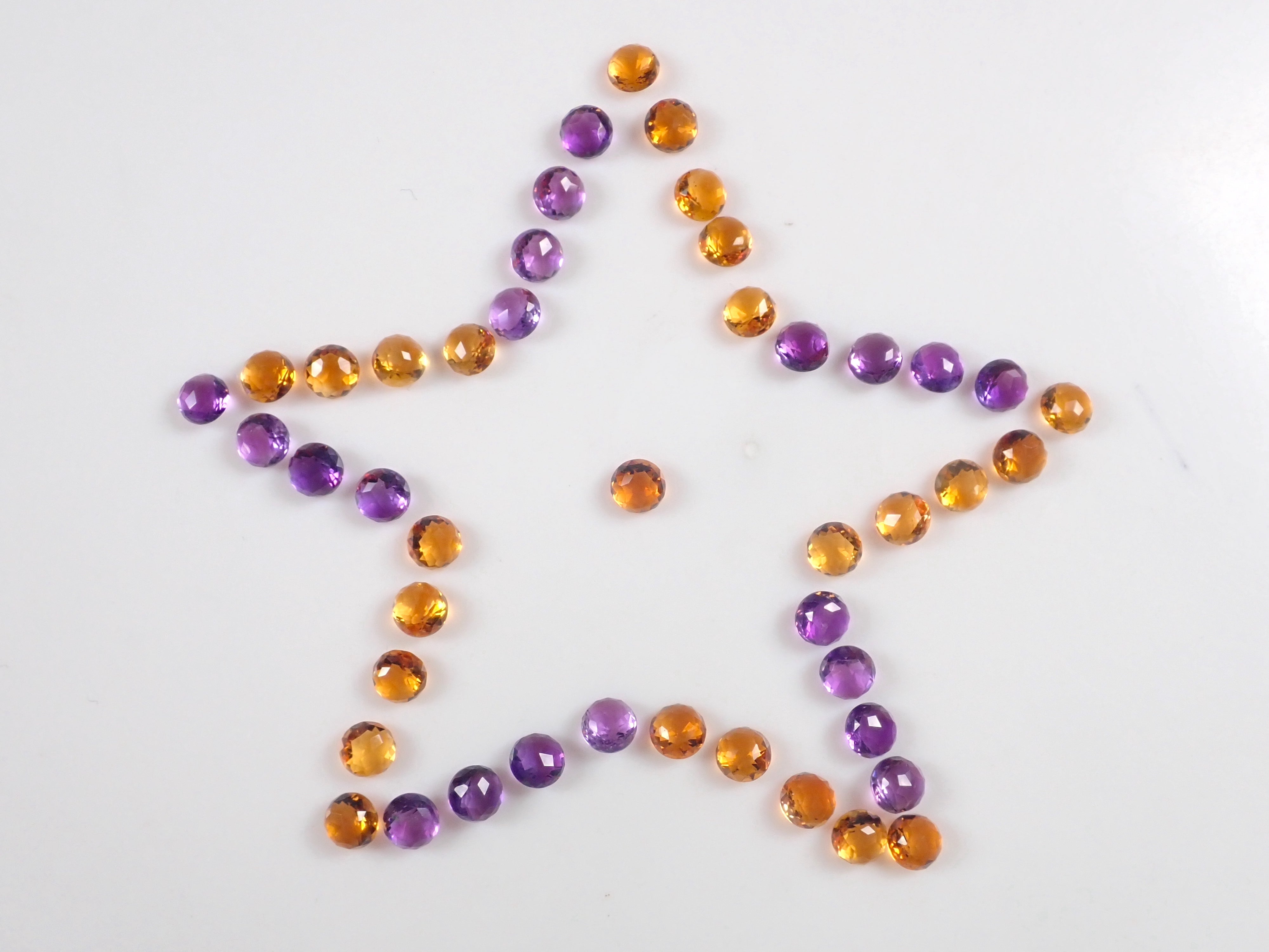 アメジスト・シトリン 4mm(エピコットカット) 2石セット