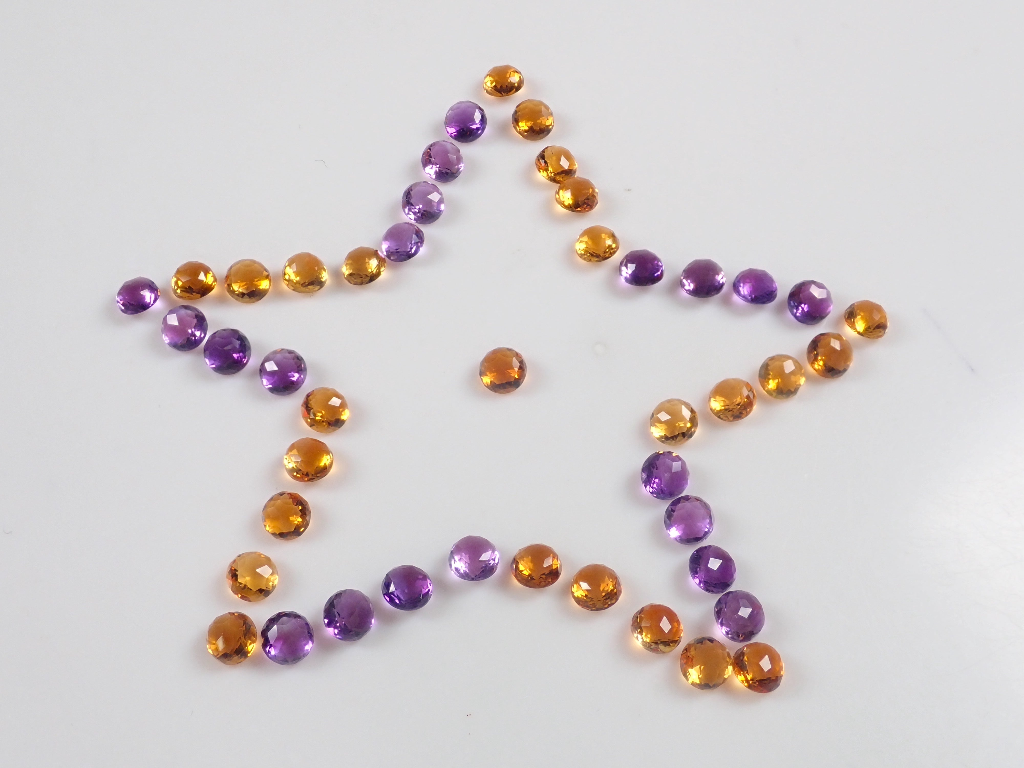 アメジスト・シトリン 4mm(エピコットカット) 2石セット