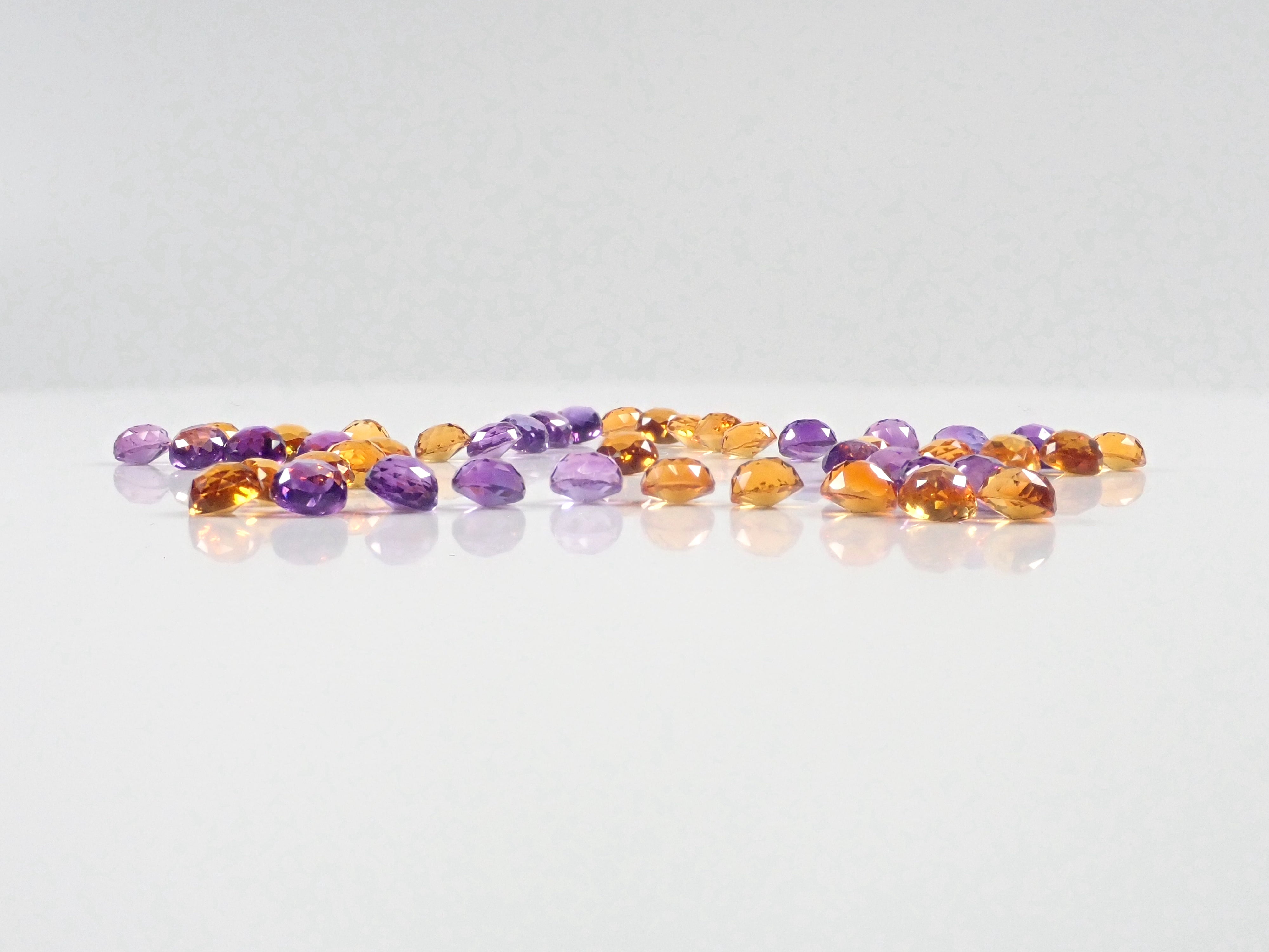 アメジスト・シトリン 4mm(エピコットカット) 2石セット