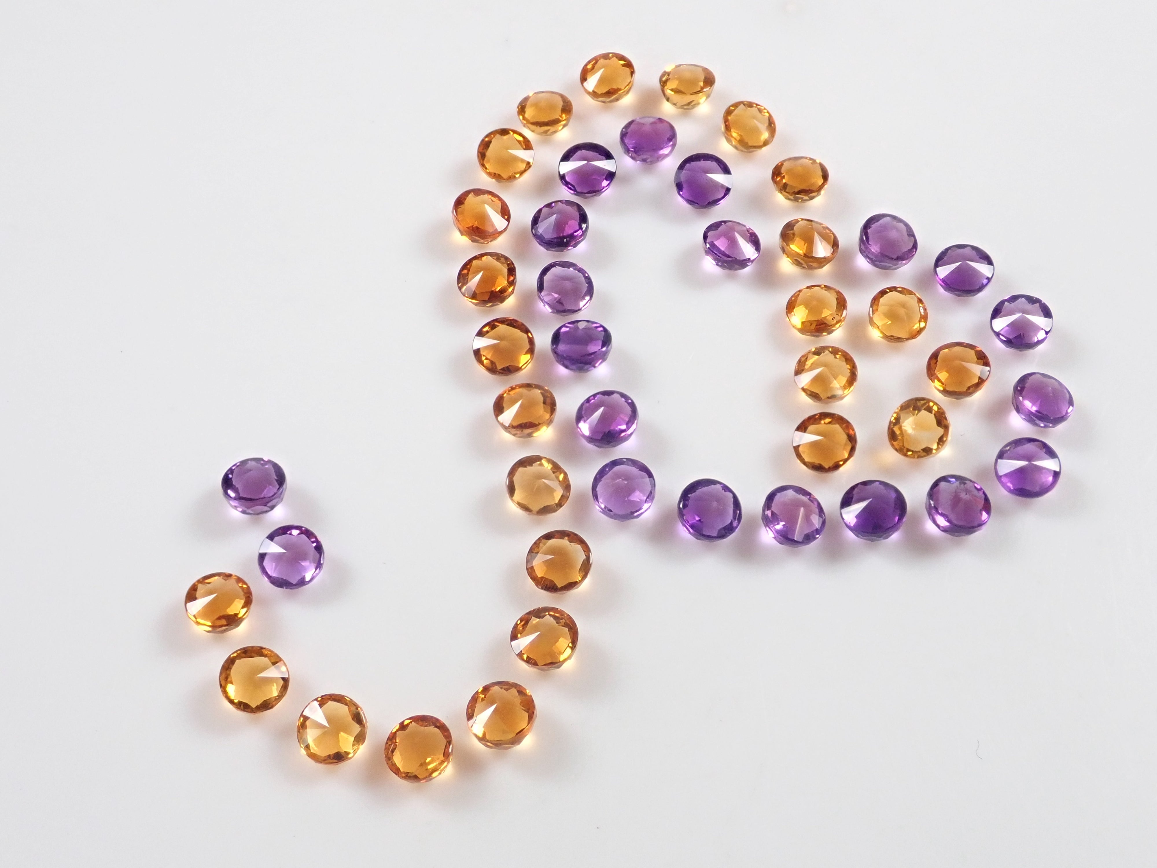 アメジスト・シトリン 4mm(エピコットカット) 2石セット