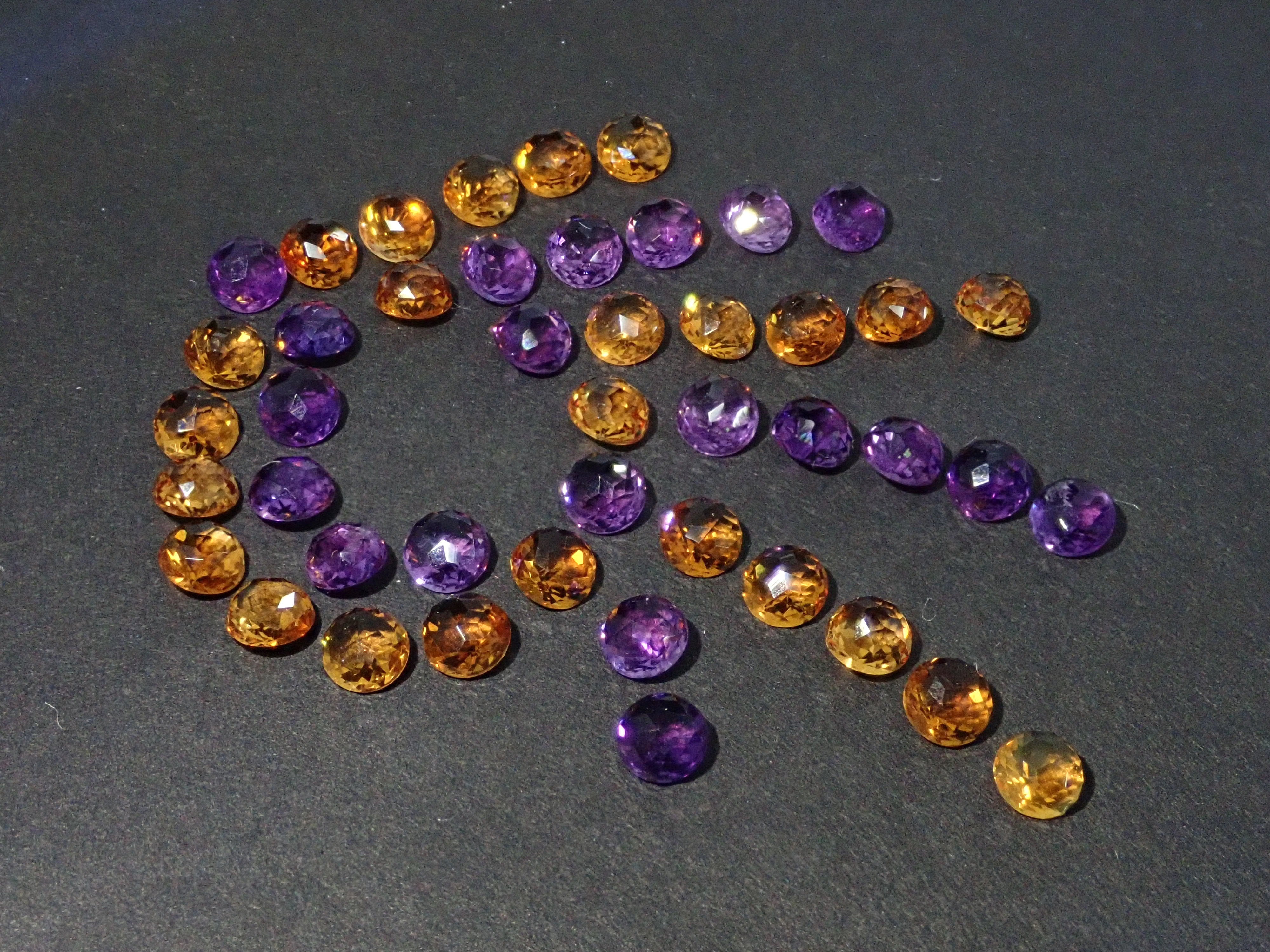 アメジスト・シトリン 4mm(エピコットカット) 2石セット