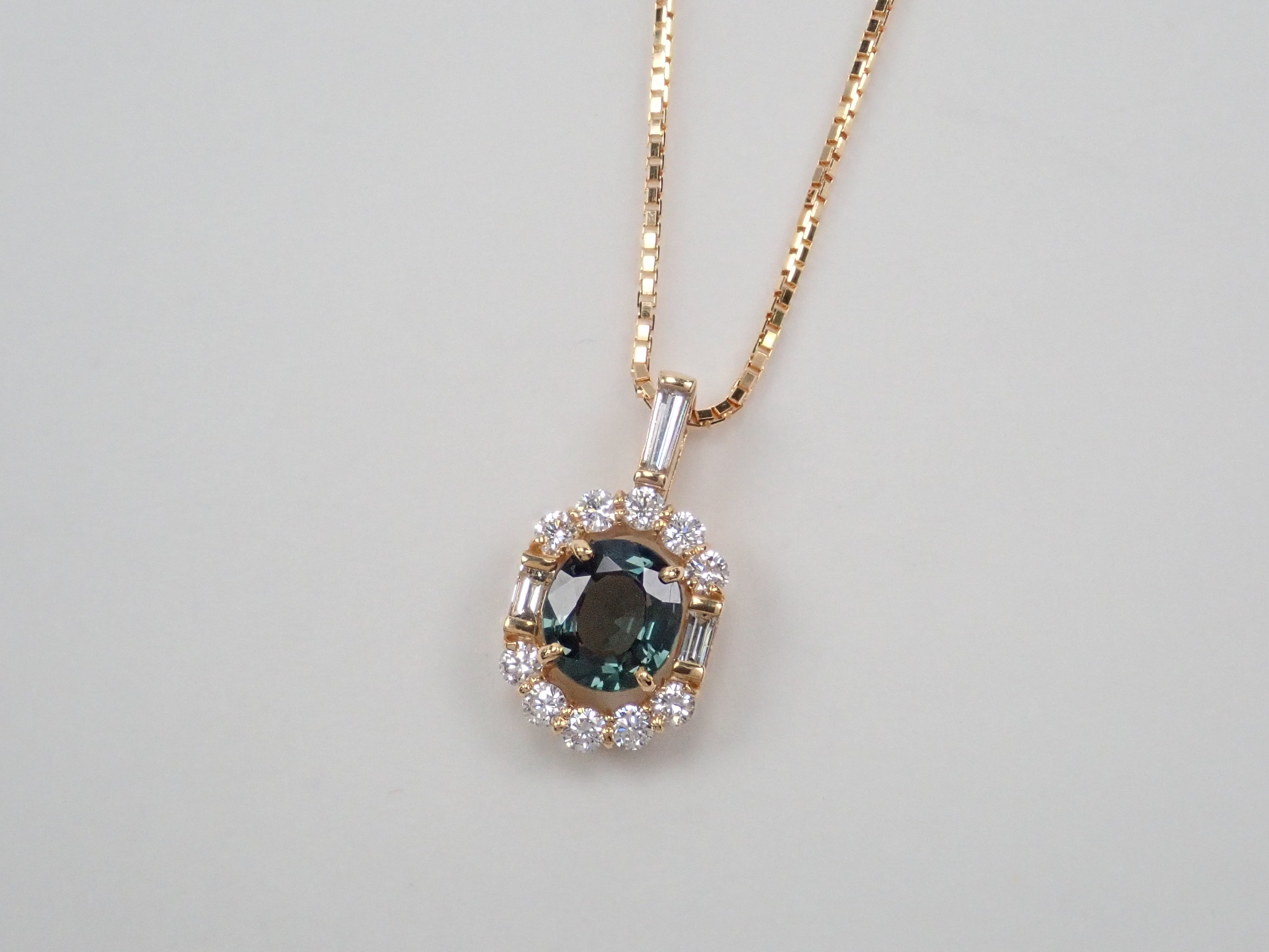 【21601446掲載】K18カラーチェンジガーネット0.533ct ペンダント(ネックレス)