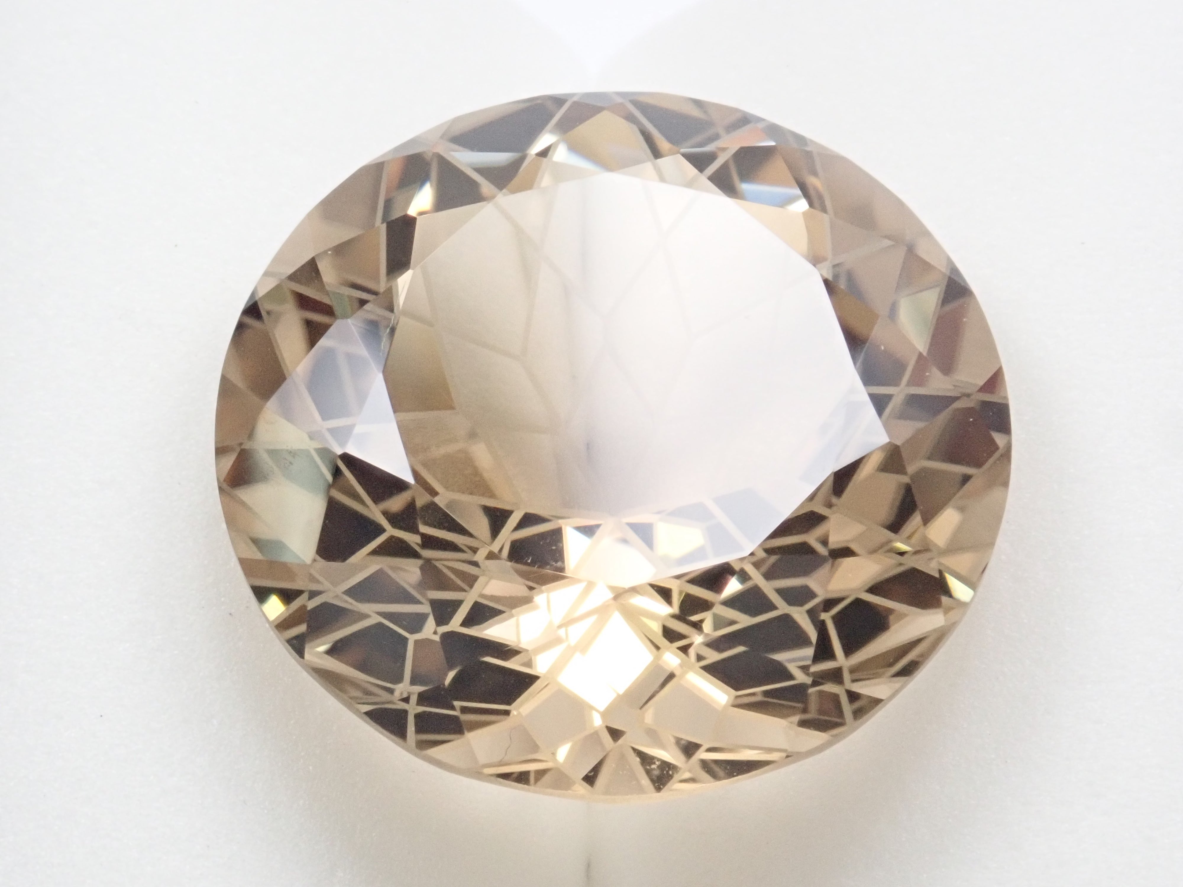 【ダンデライオンカット】スモーキークォーツ 25mm/41.745ct《コラボ》ルース(6枚花びら) ワッペン付