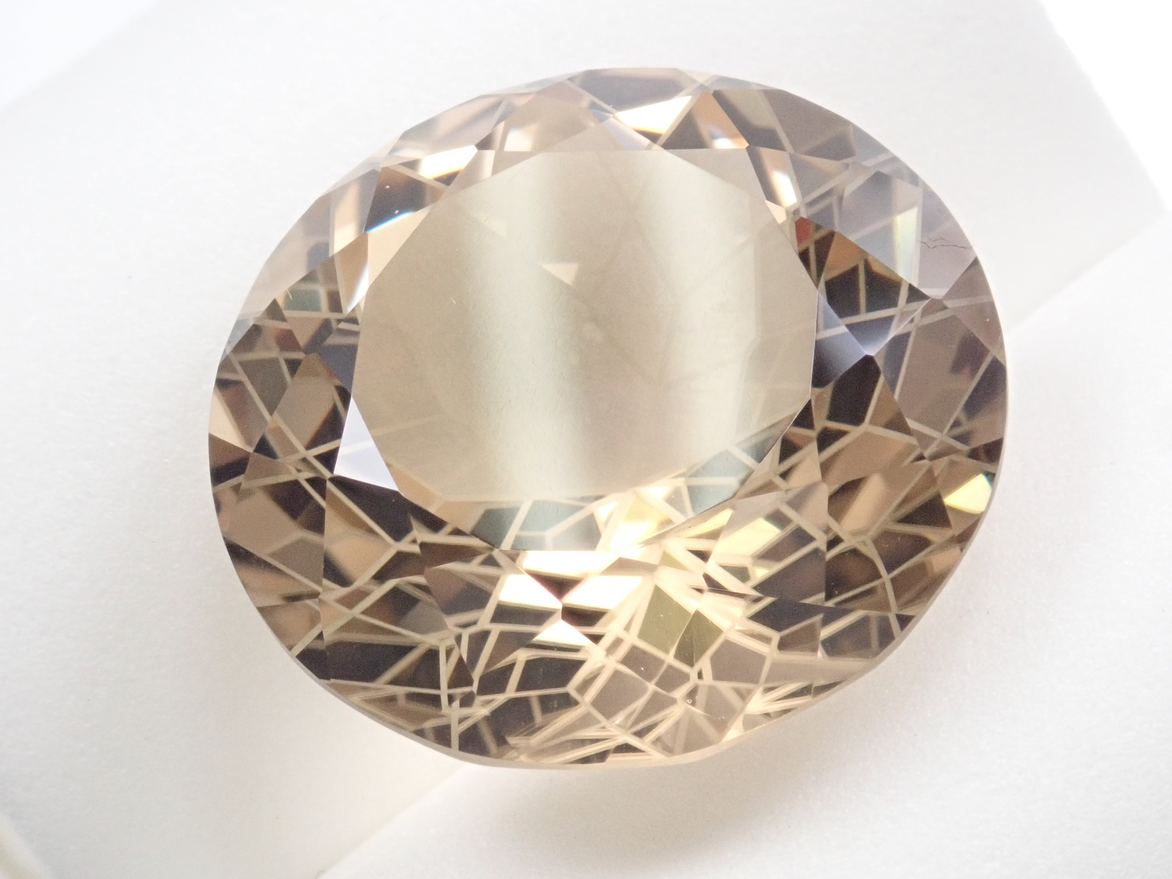 【ダンデライオンカット】スモーキークォーツ 25mm/41.745ct《コラボ》ルース(6枚花びら) ワッペン付