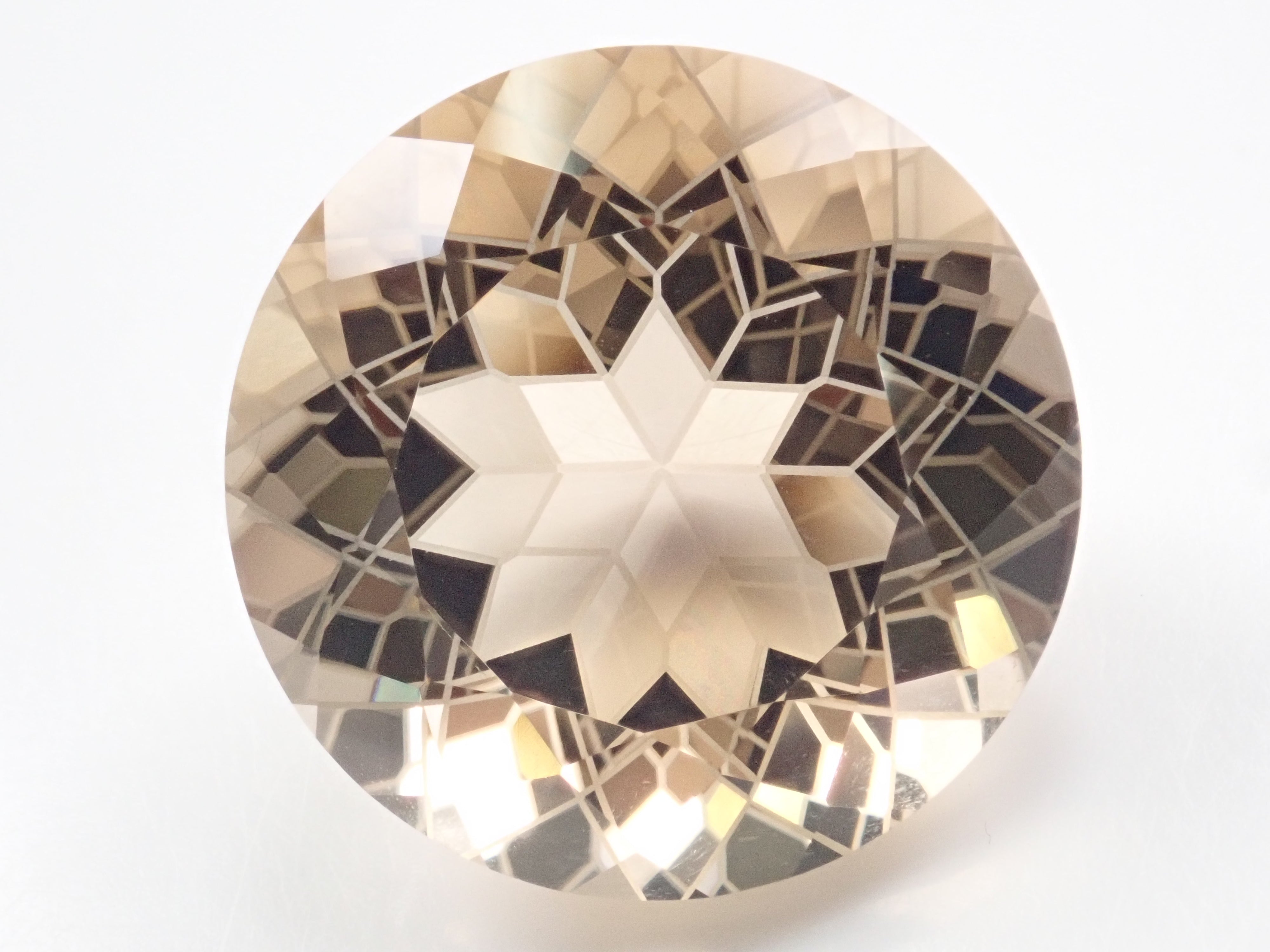 【ダンデライオンカット】スモーキークォーツ 25mm/41.745ct《コラボ》ルース(6枚花びら) ワッペン付