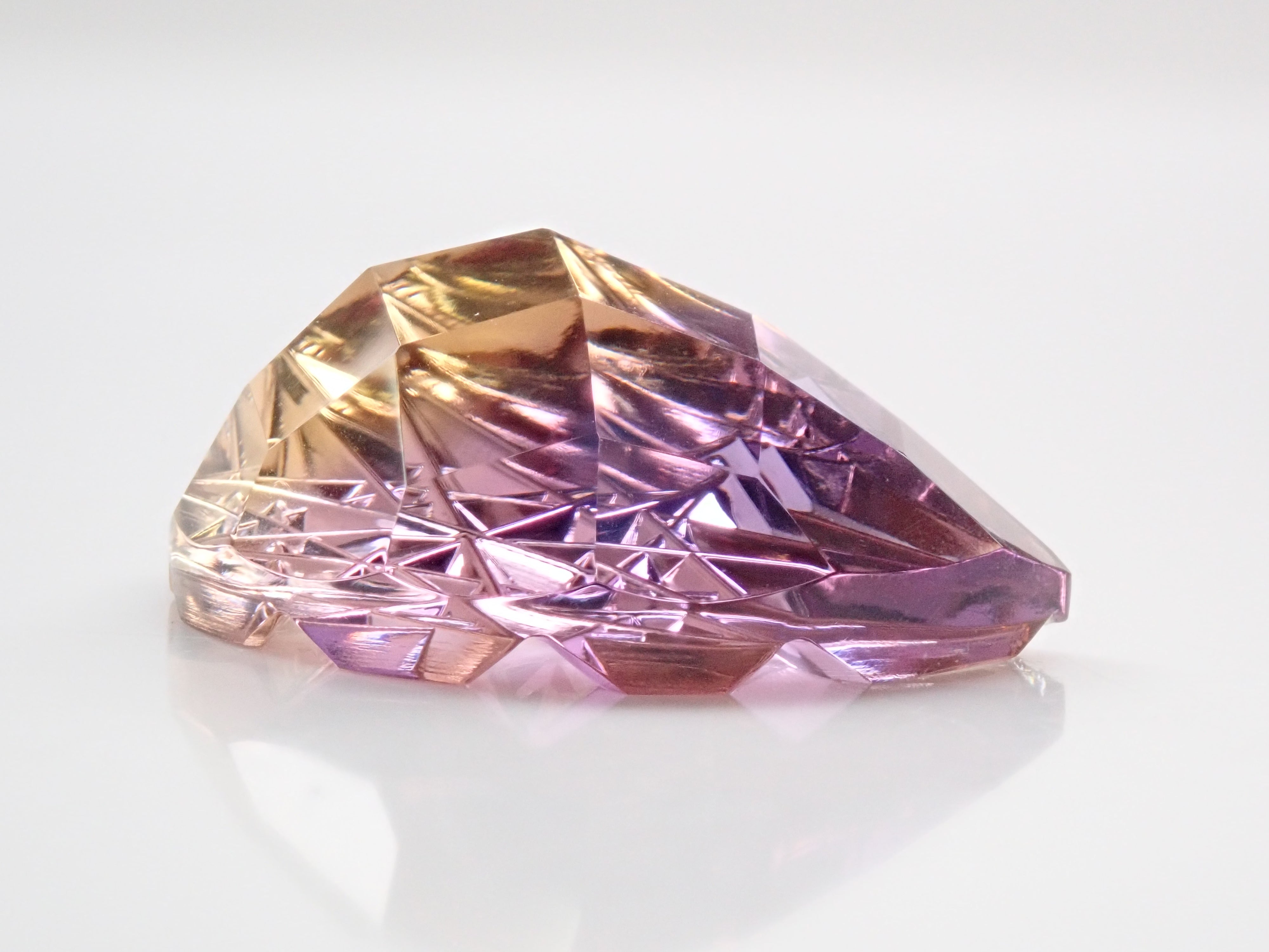 【甲州貴石切子】《月型切子》アメトリン 12.681ct《コラボ》ルース ワッペン付