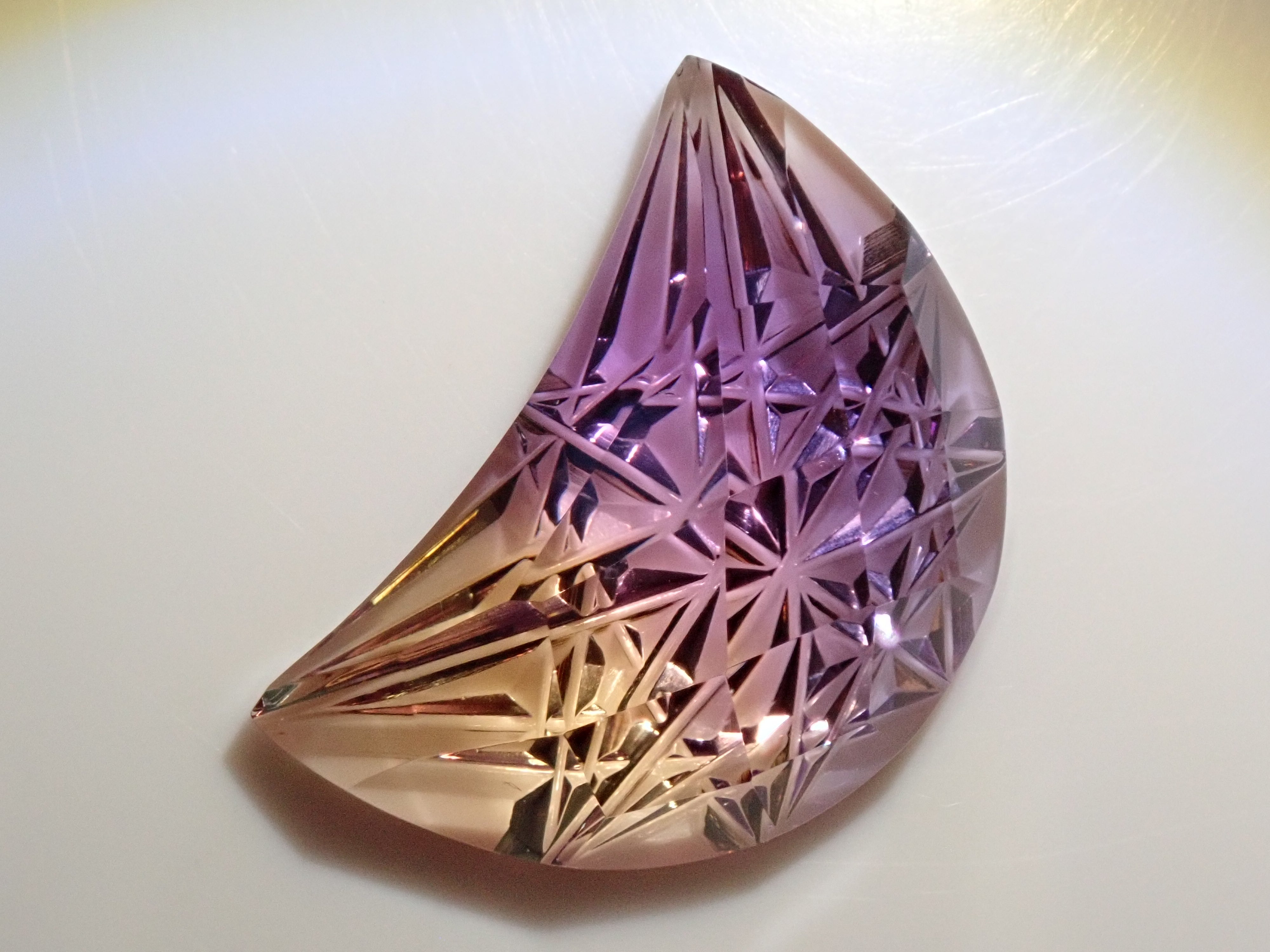 【甲州貴石切子】《月型切子》アメトリン 12.681ct《コラボ》ルース ワッペン付