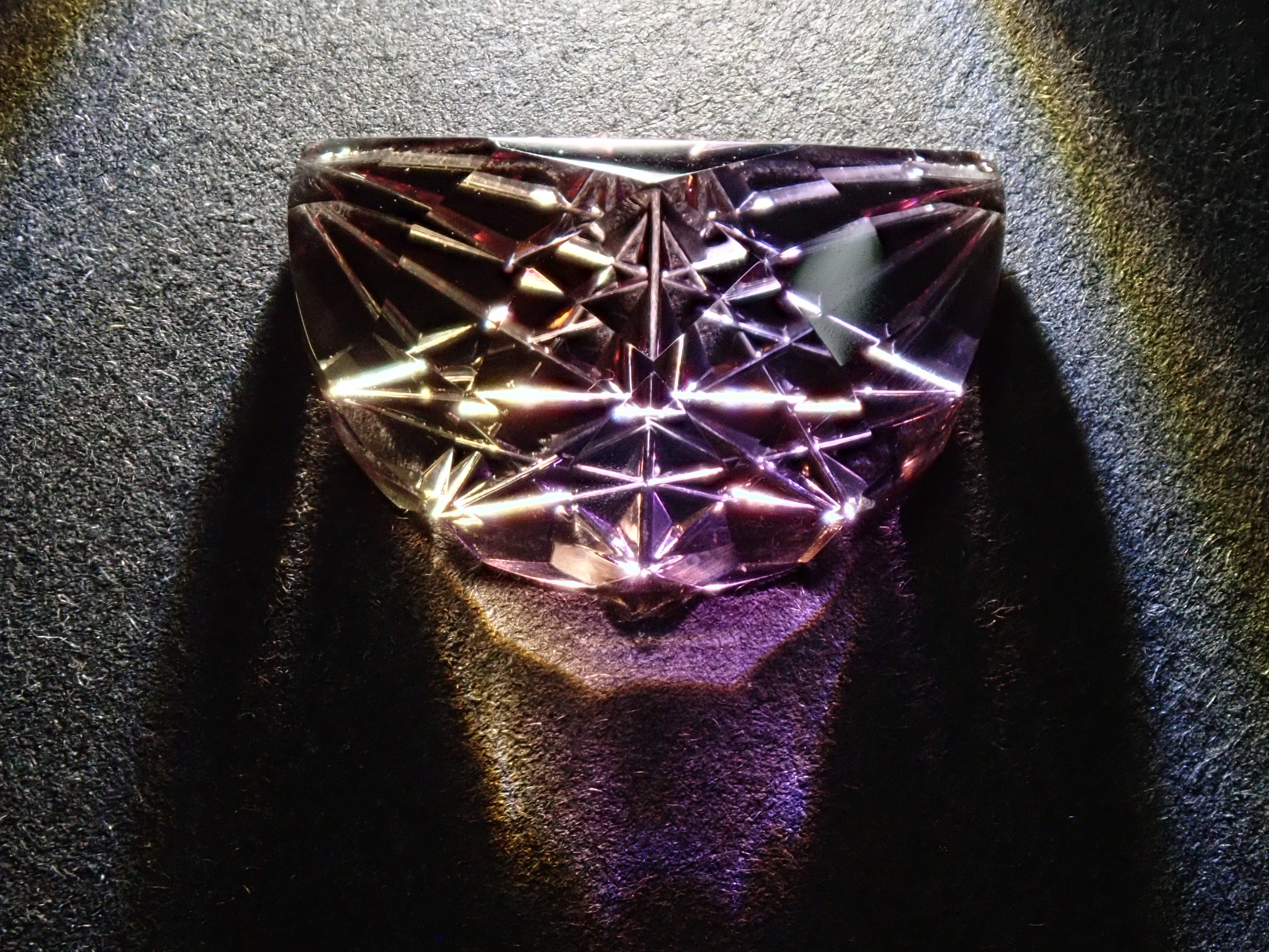 【甲州貴石切子】《月型切子》アメトリン 12.681ct《コラボ》ルース ワッペン付