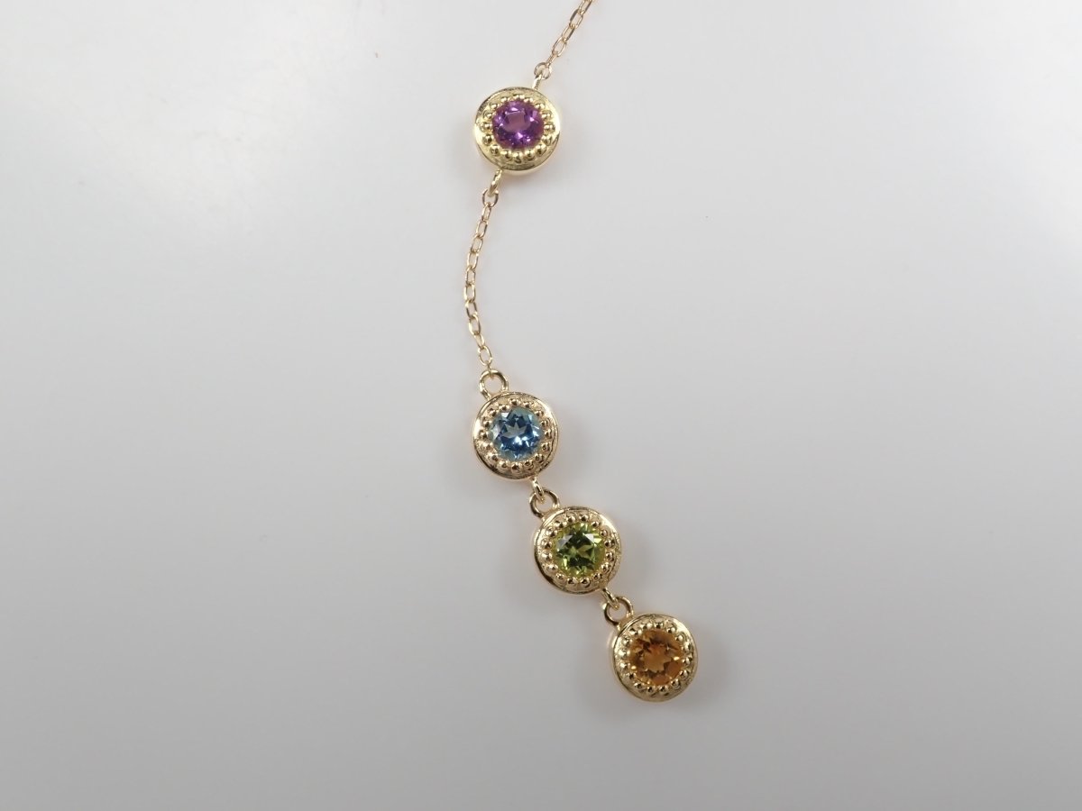 K18アメジスト・ブルートパーズ・ペリドット・シトリンペンダント(ネックレス) - カラッツSTORE