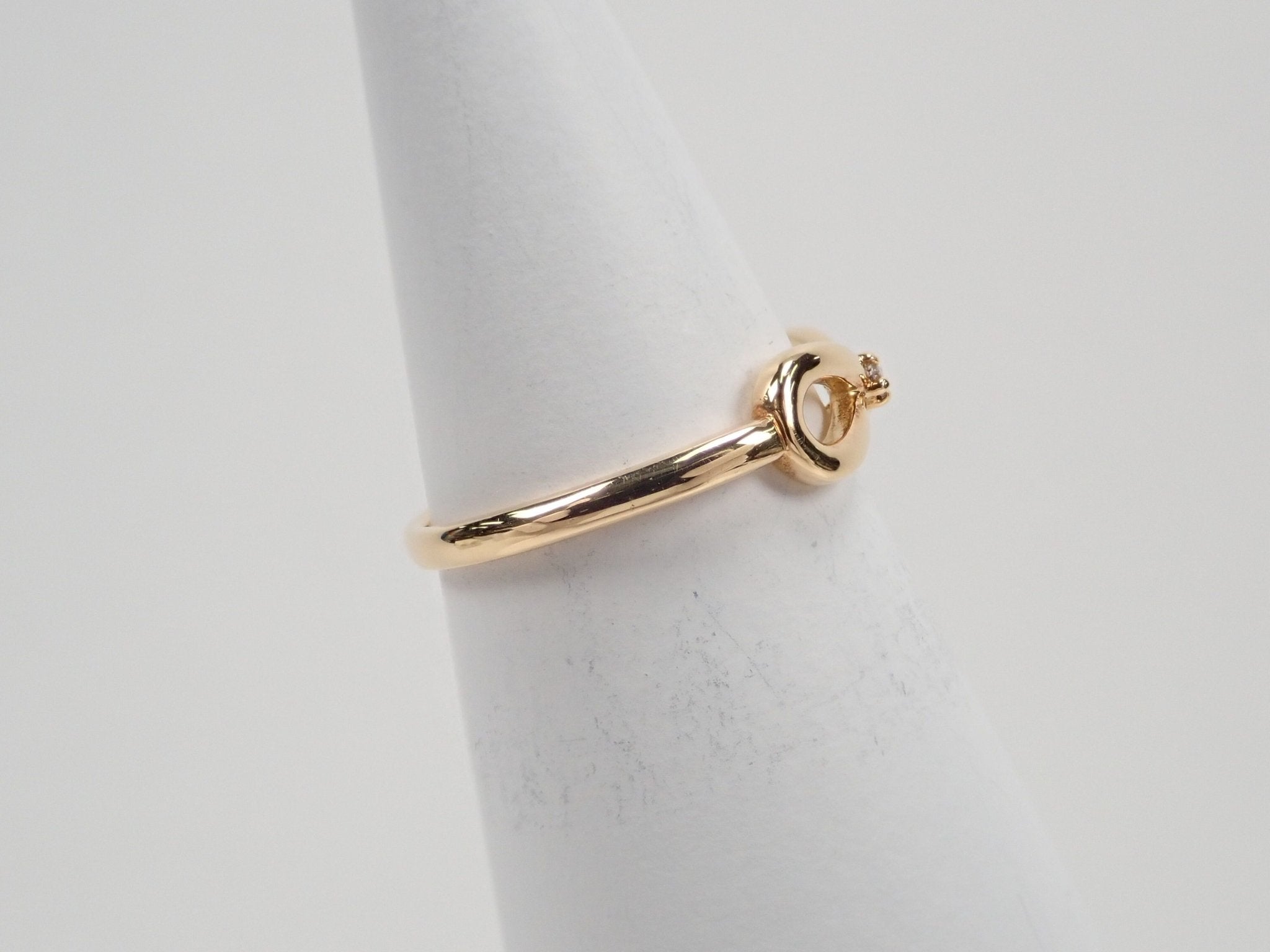 K18ダイヤモンド0.01ct リング(ピンキーリング) - KARATZ STORE|カラッツSTORE