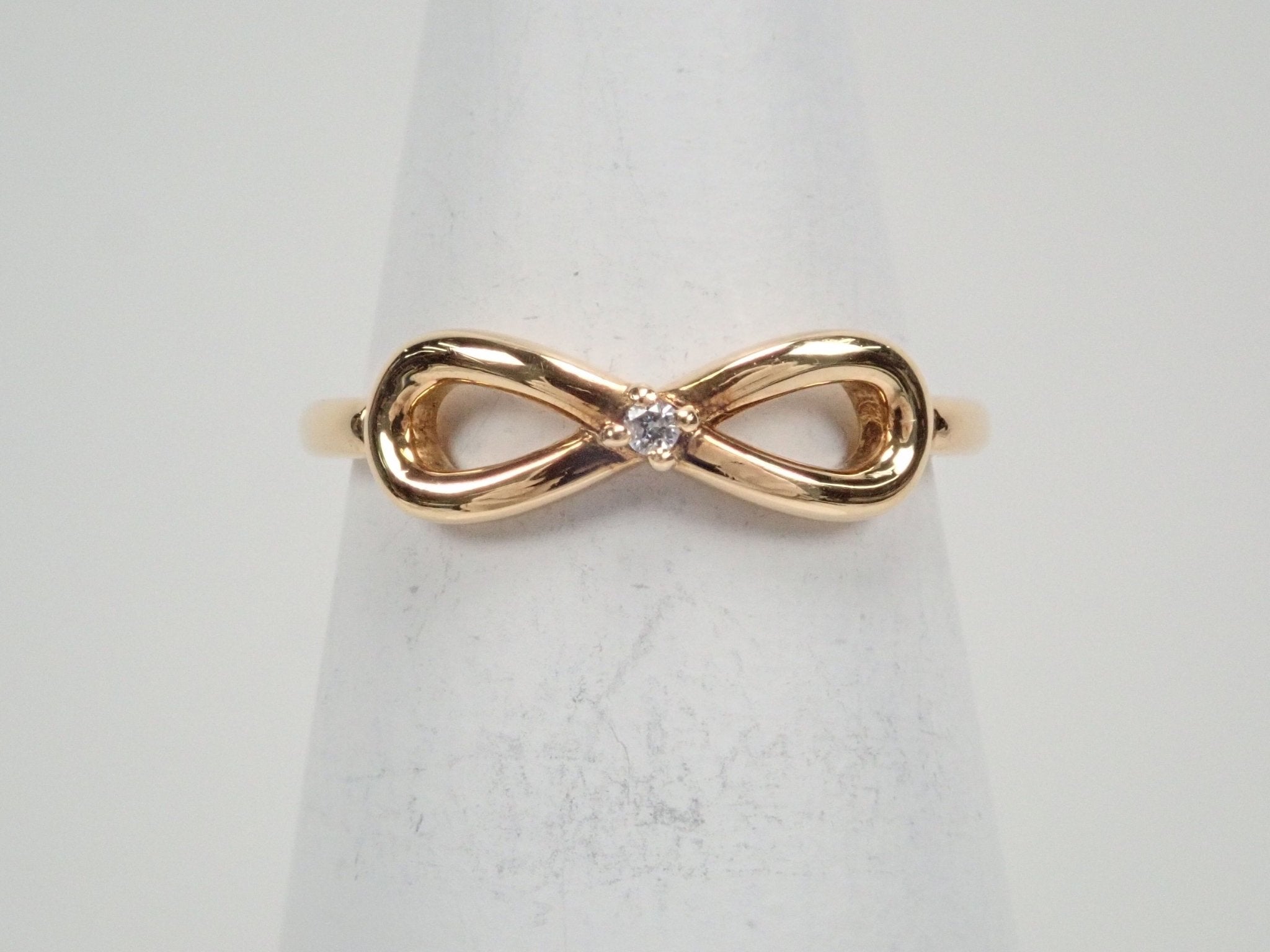 K18ダイヤモンド0.01ct リング(ピンキーリング) - KARATZ STORE|カラッツSTORE
