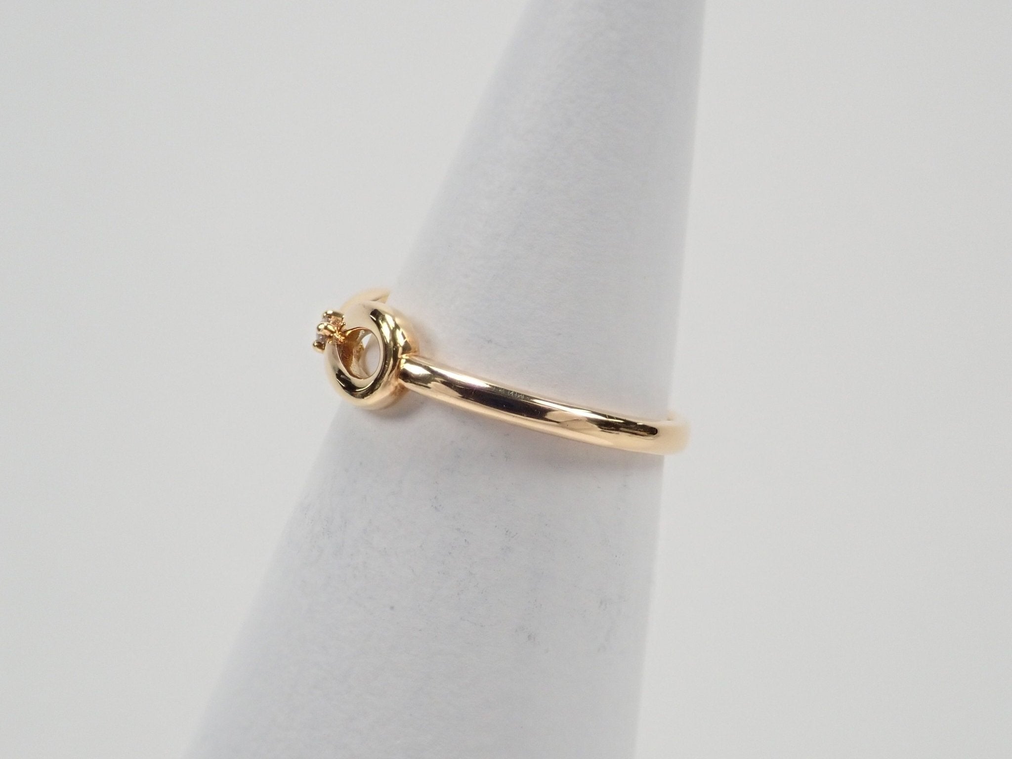 K18ダイヤモンド0.01ct リング(ピンキーリング) - KARATZ STORE|カラッツSTORE