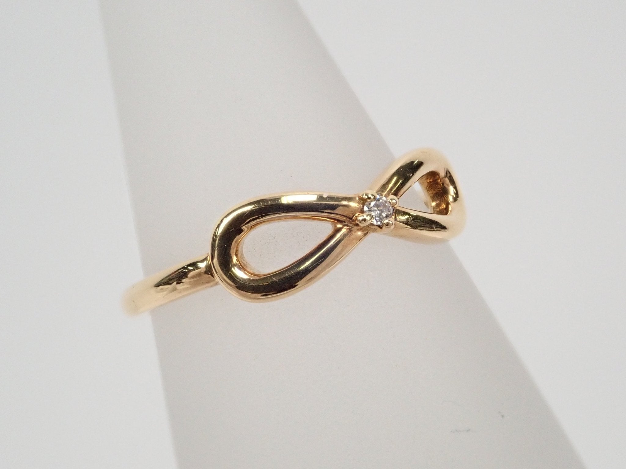 K18ダイヤモンド0.01ct リング(ピンキーリング) - KARATZ STORE|カラッツSTORE
