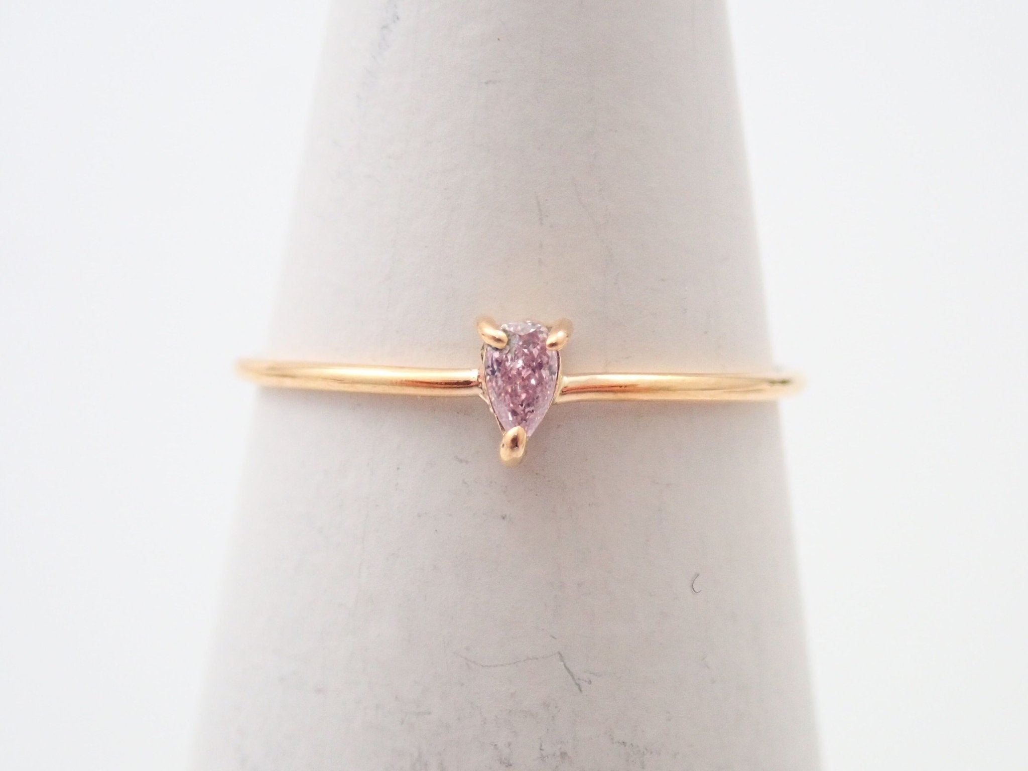 K18ピンクダイヤモンド0.040ct ピンキーリング(Fancy Puerplish Pink）