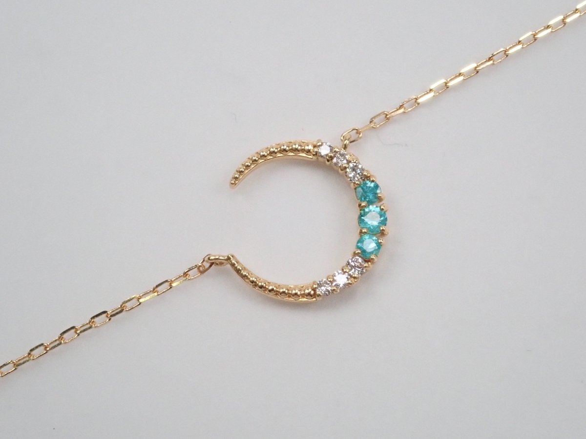 K18ブラジル産パライバトルマリン0.05ct ペンダント(ネックレス) - カラッツSTORE