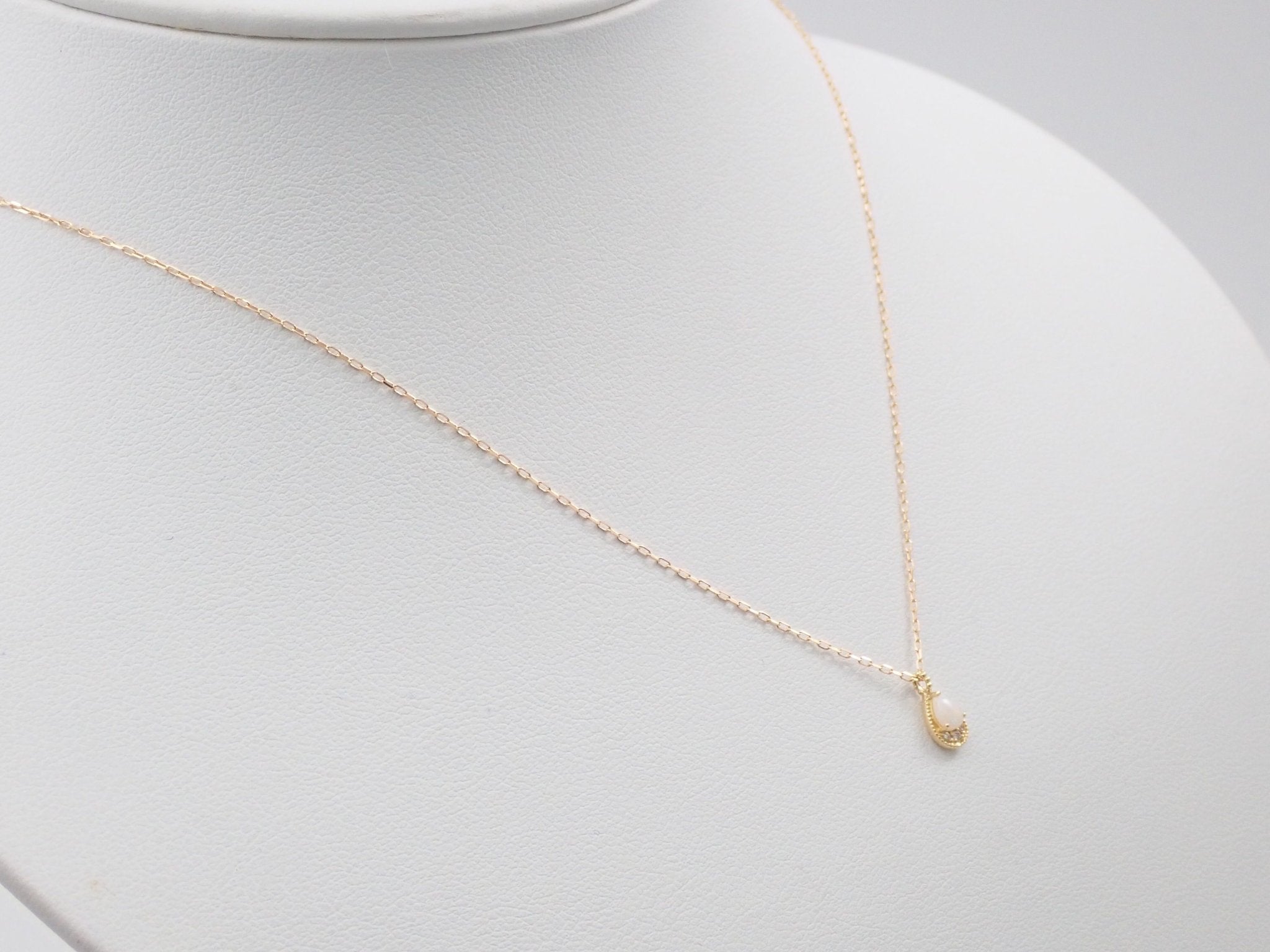 K18ホワイトオパール0.10 ct ペンダント(ネックレス) - KARATZ STORE|カラッツSTORE