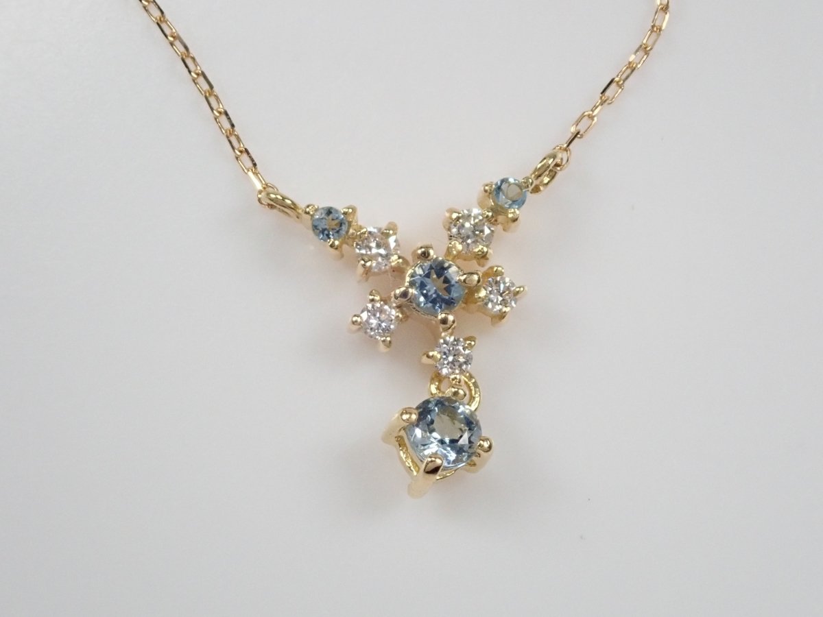 K18アクアマリン0.10ct ペンダント(ネックレス) - カラッツSTORE