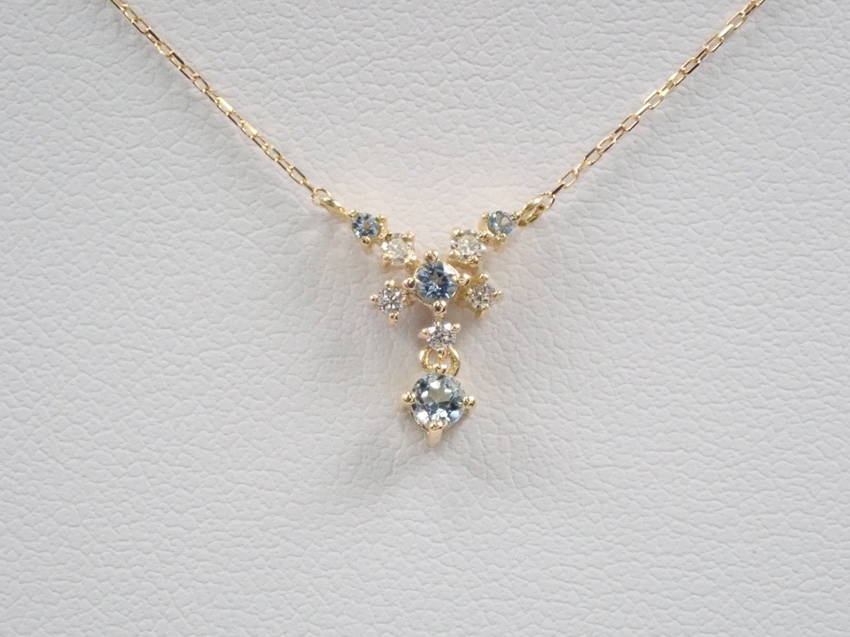 K18アクアマリン0.10ct ペンダント(ネックレス) - カラッツSTORE