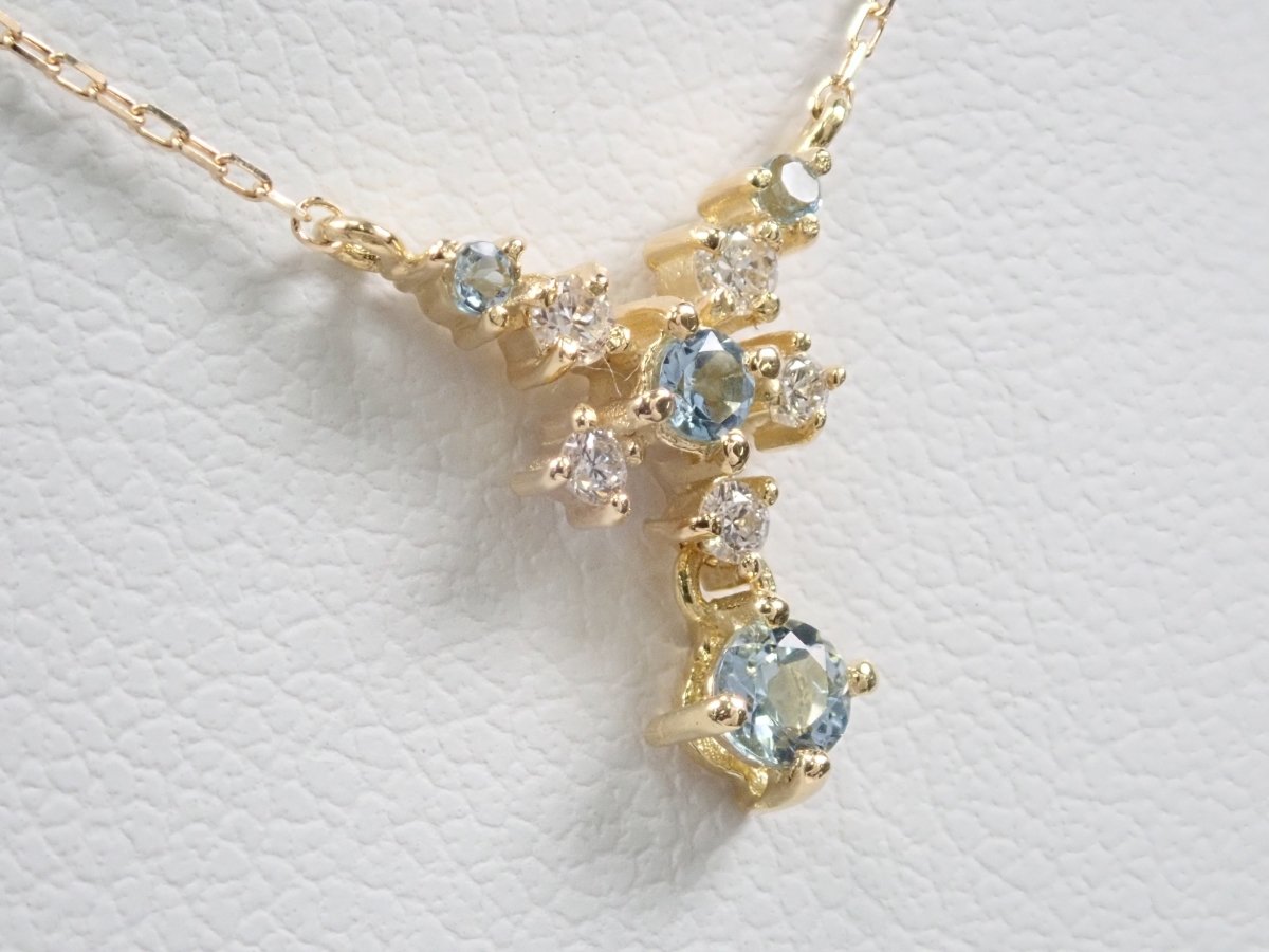 K18アクアマリン0.10ct ペンダント(ネックレス) - カラッツSTORE