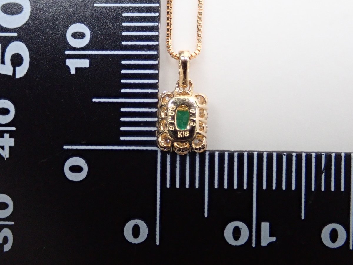 K18エメラルド0.12ct ペンダント(ネックレス) - カラッツSTORE