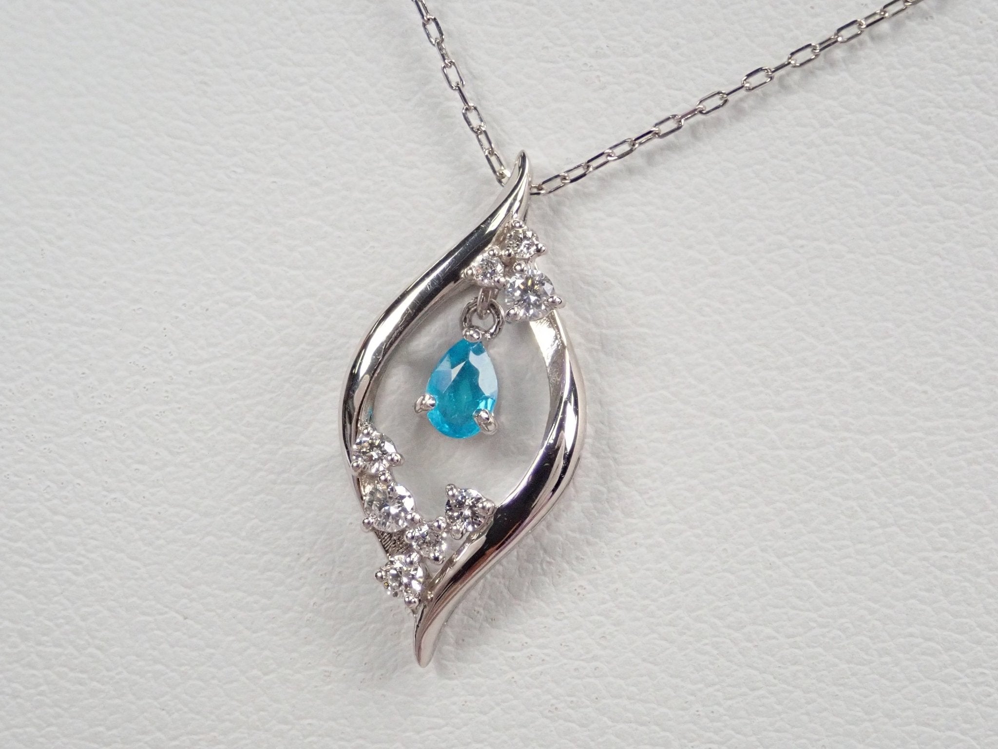 K18ブラジル産パライバトルマリン0.143ct ペンダント(ネックレス) - KARATZ STORE|カラッツSTORE