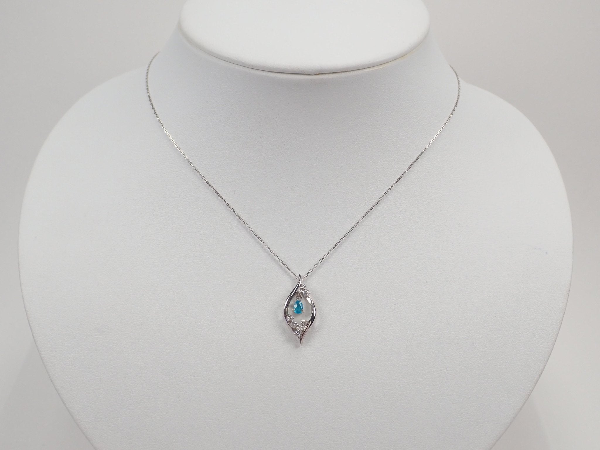 K18ブラジル産パライバトルマリン0.143ct ペンダント(ネックレス) - KARATZ STORE|カラッツSTORE