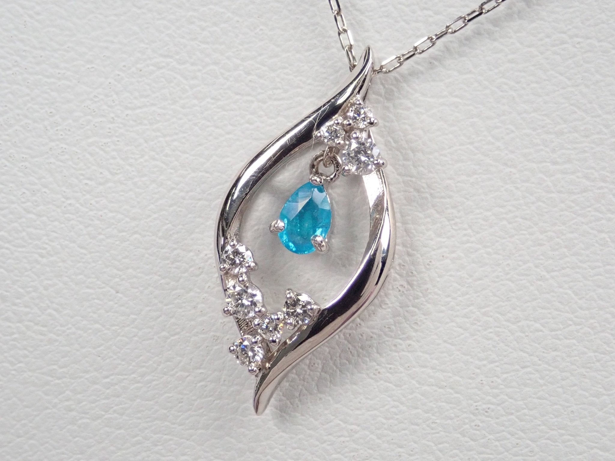 K18ブラジル産パライバトルマリン0.143ct ペンダント(ネックレス) - KARATZ STORE|カラッツSTORE