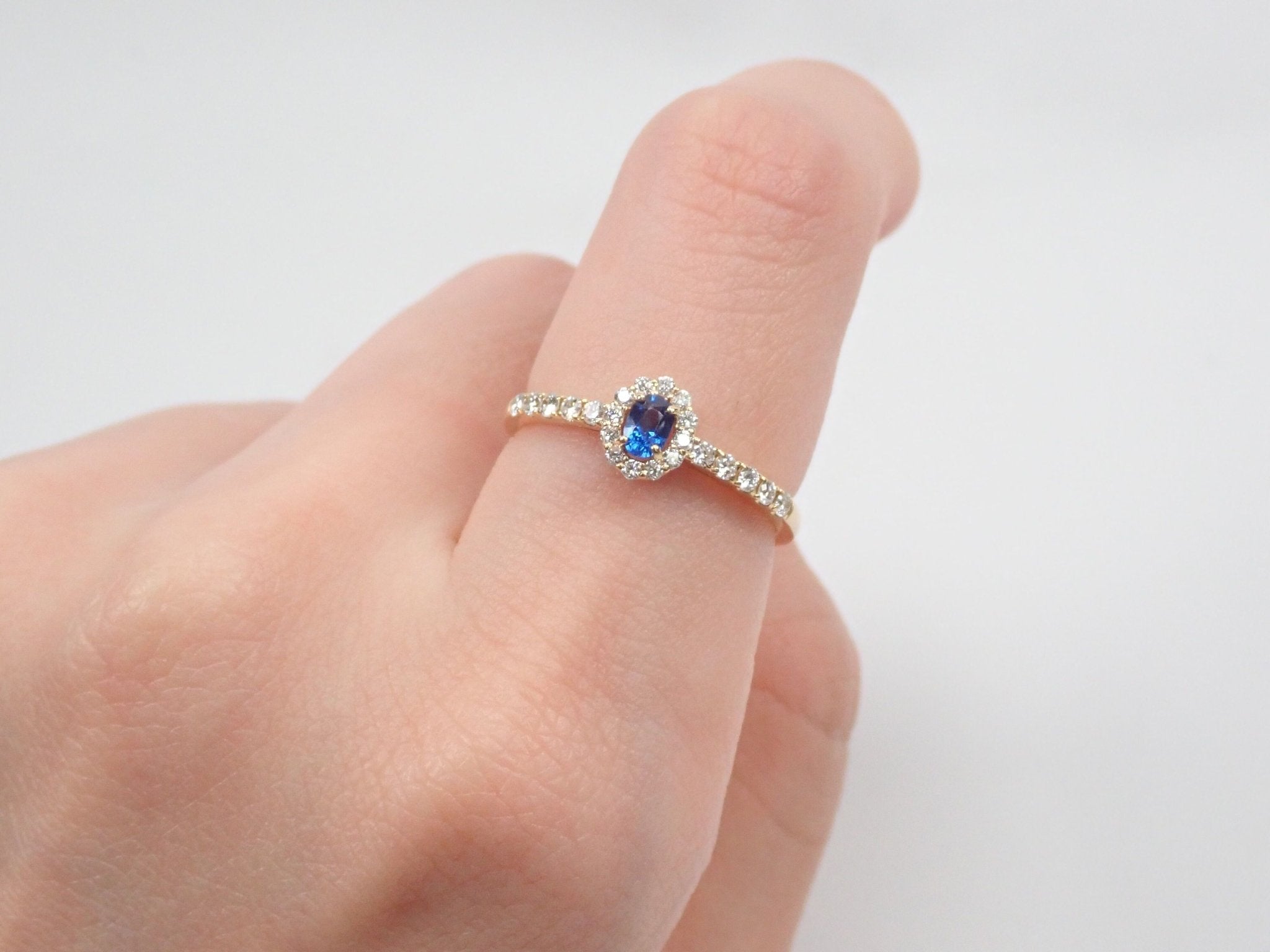 K18コバルトスピネル0.154ct リング 日独付 - KARATZ STORE|カラッツSTORE