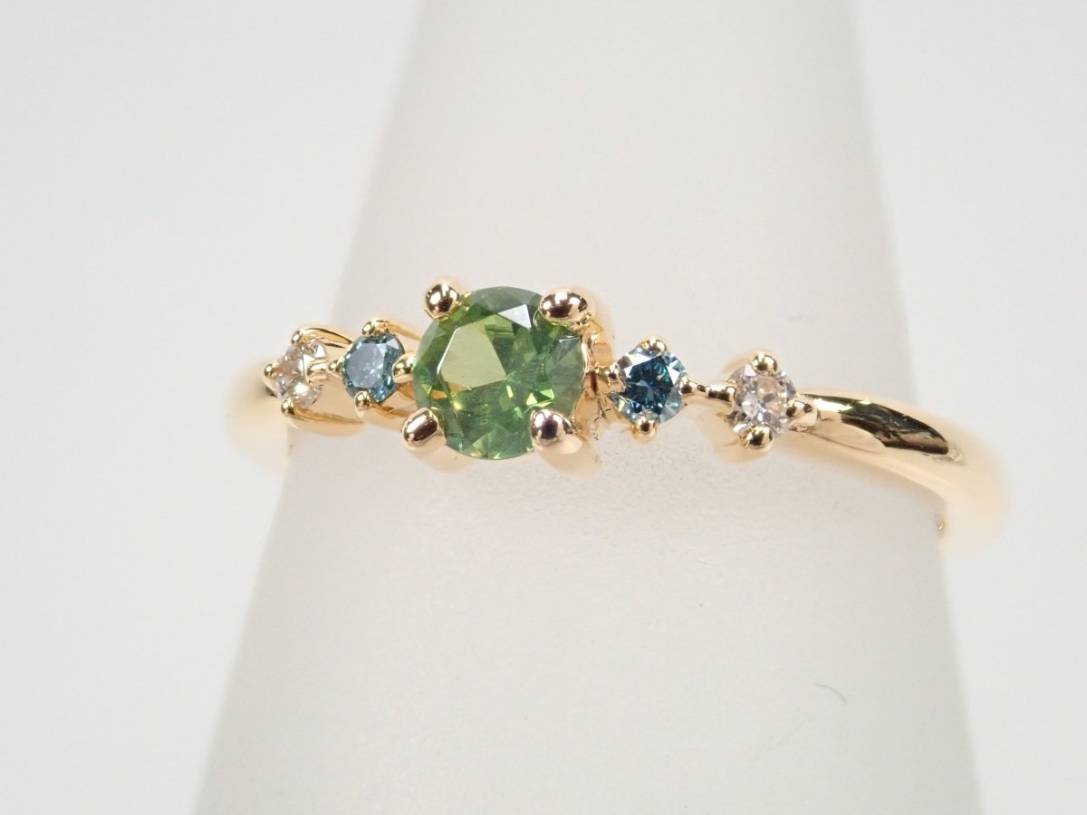 K18ロシア産デマントイドガーネット(ホーステール認む)0.161ct リング - KARATZ STORE|カラッツSTORE