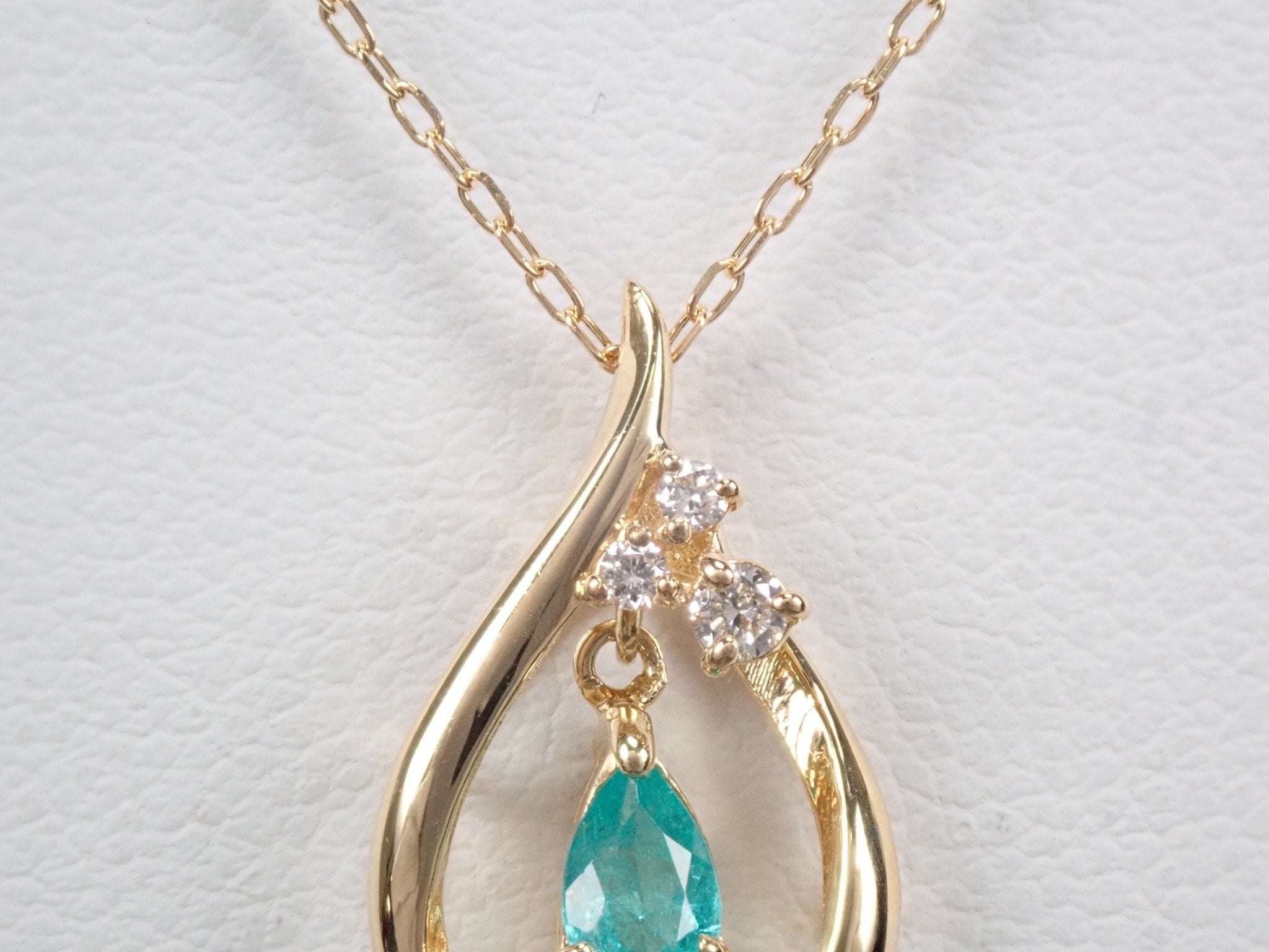 K18ブラジル産パライバトルマリン0.172ct ペンダント(ネックレス) - KARATZ STORE|カラッツSTORE