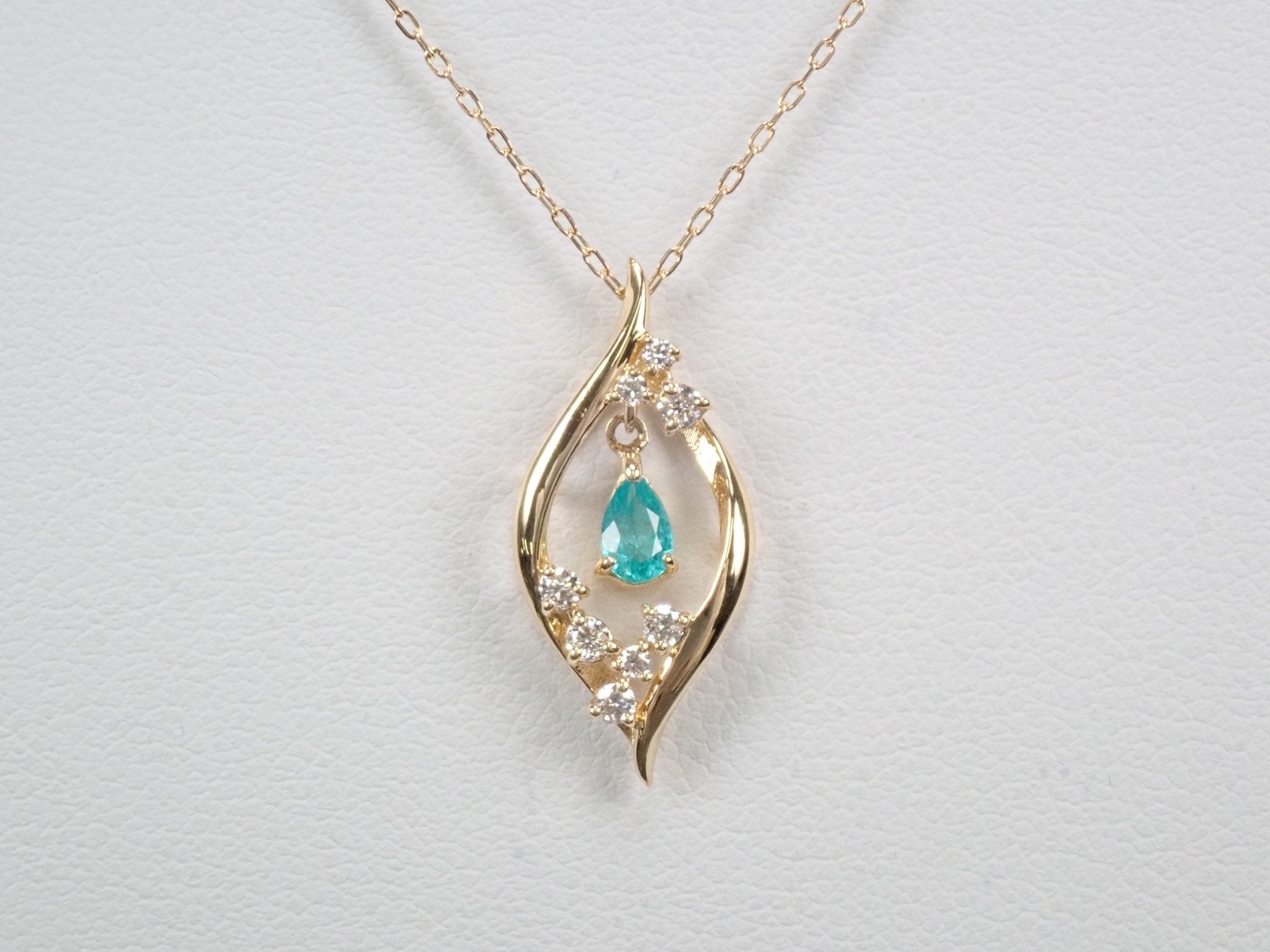 K18ブラジル産パライバトルマリン0.172ct ペンダント(ネックレス) - KARATZ STORE|カラッツSTORE