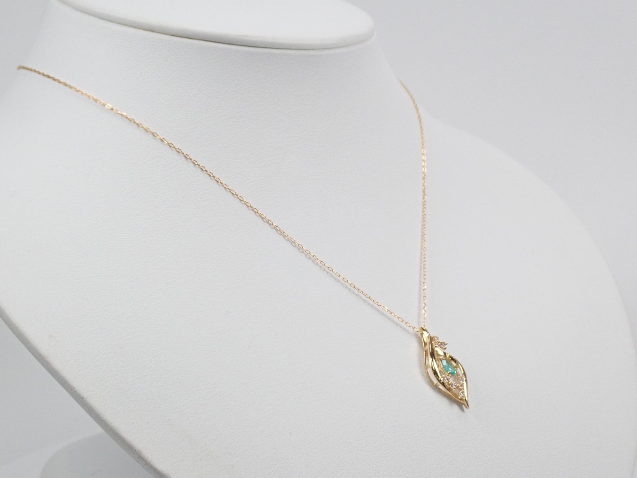 K18ブラジル産パライバトルマリン0.172ct ペンダント(ネックレス) - KARATZ STORE|カラッツSTORE
