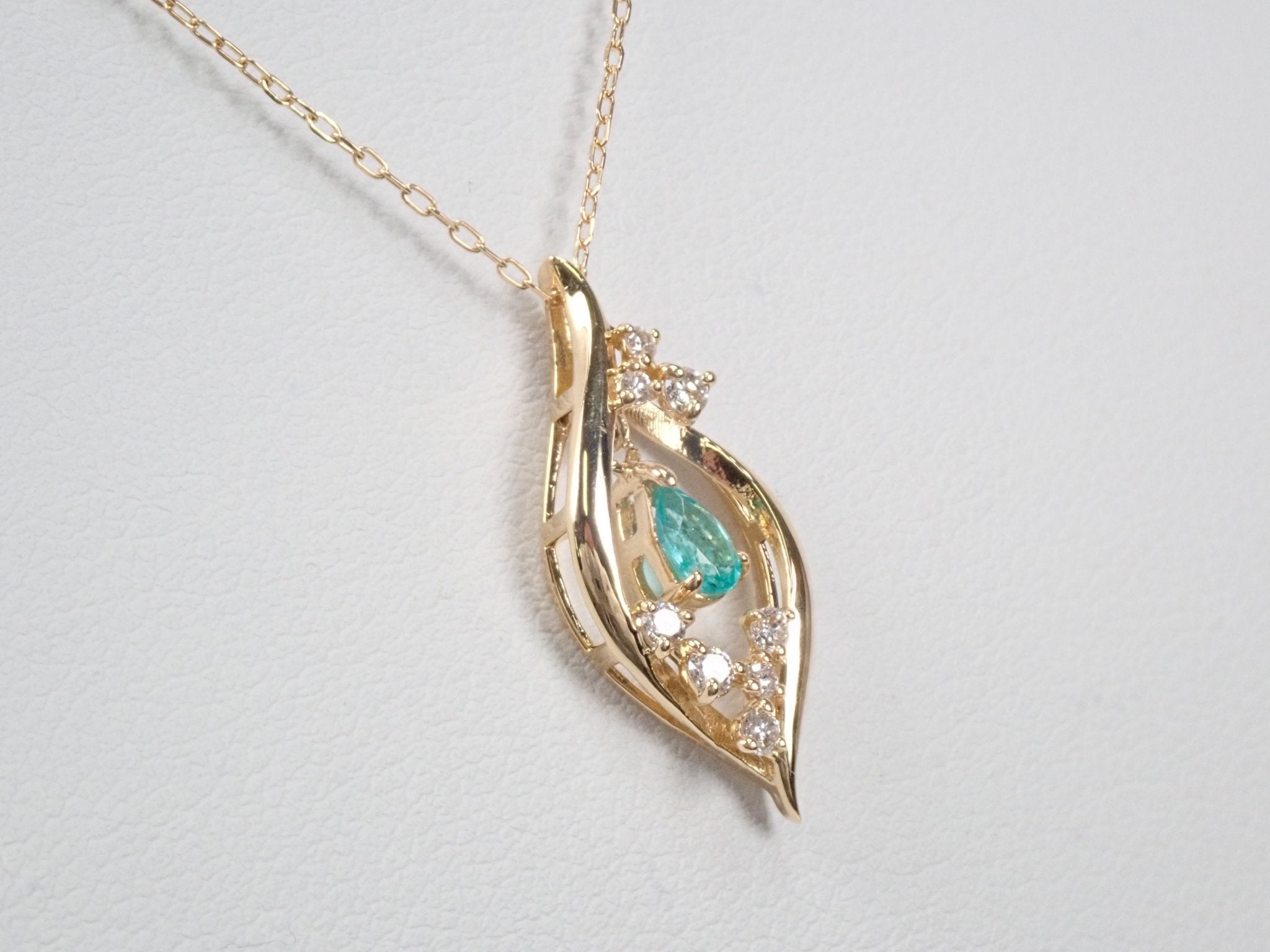 K18ブラジル産パライバトルマリン0.172ct ペンダント(ネックレス) - KARATZ STORE|カラッツSTORE
